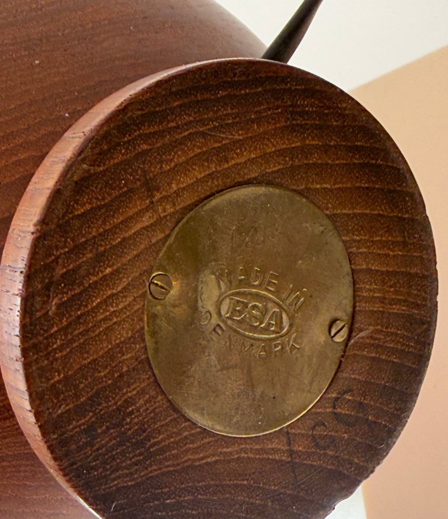 Danish Teak & Leather Table Lamp by ESA, 1960s