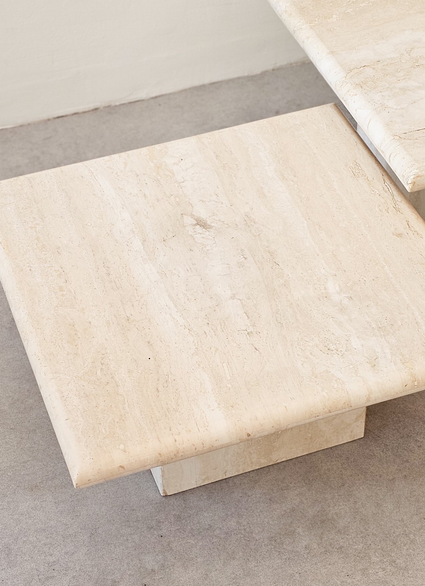 Pair of Vintage Travertine Coffee or Side Tables, Italy