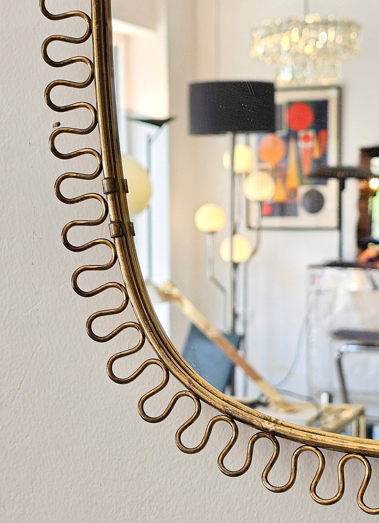 Brass Wall Mirror by Josef Frank