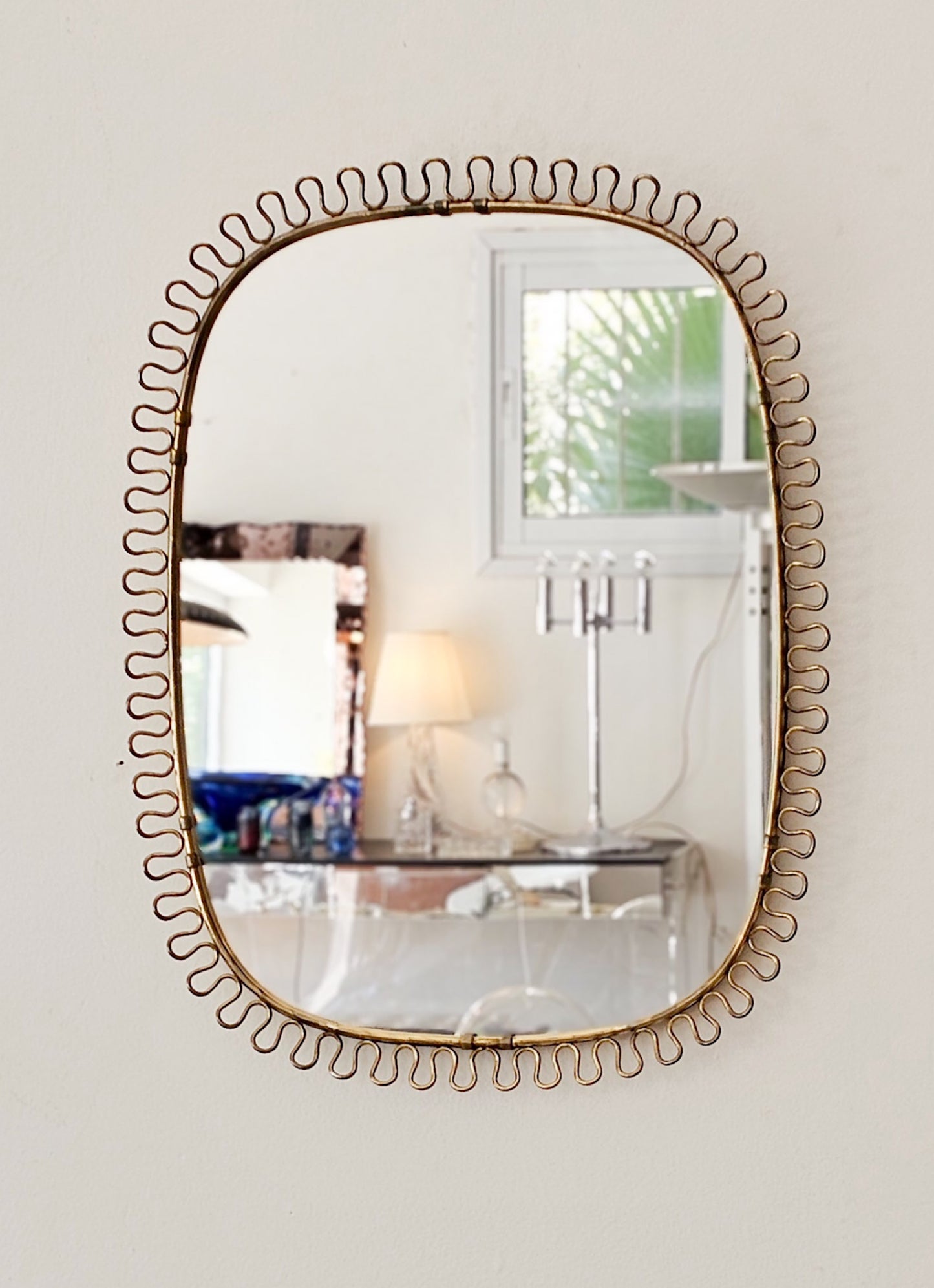 Brass Wall Mirror by Josef Frank