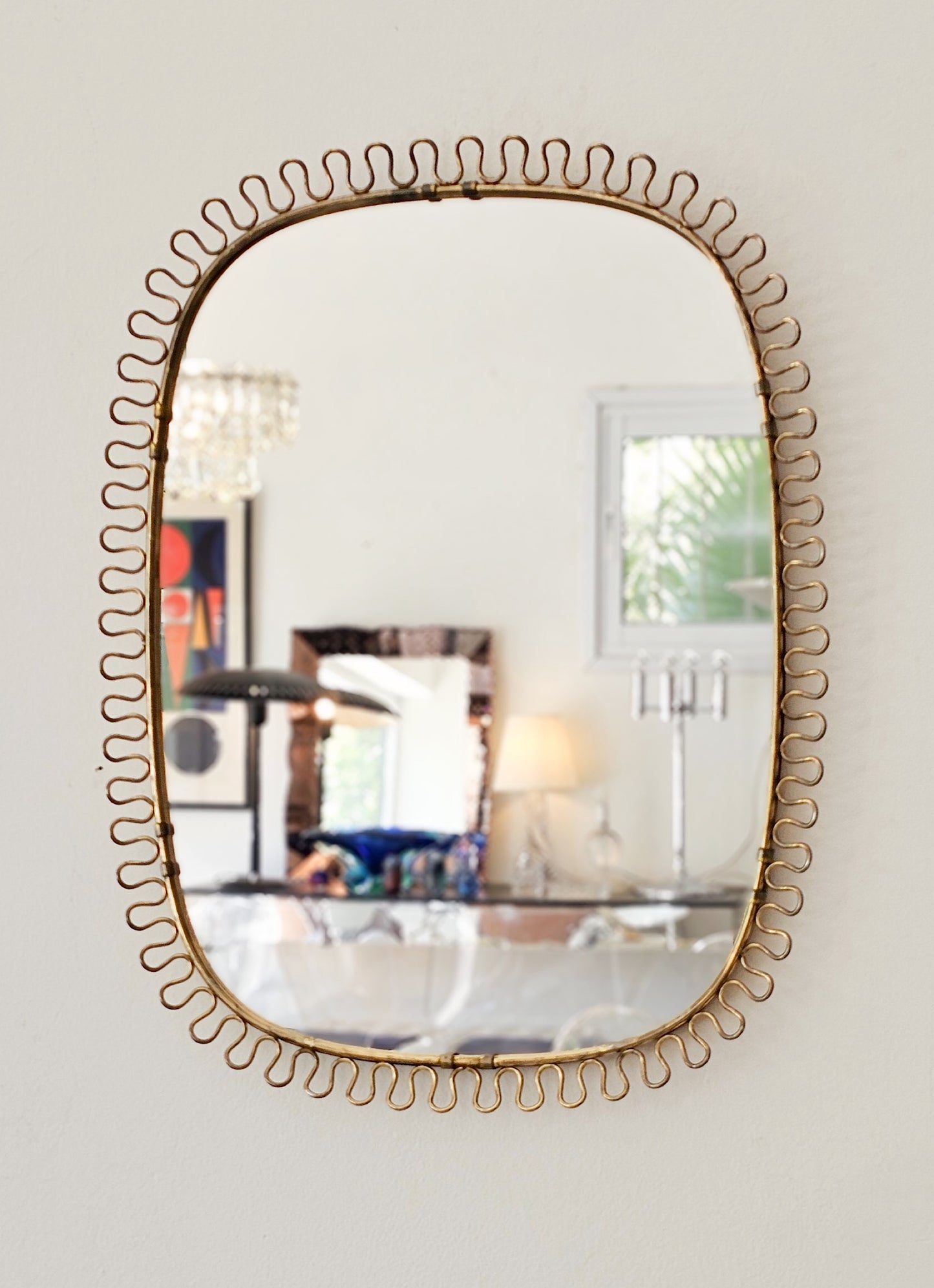 Brass Wall Mirror by Josef Frank
