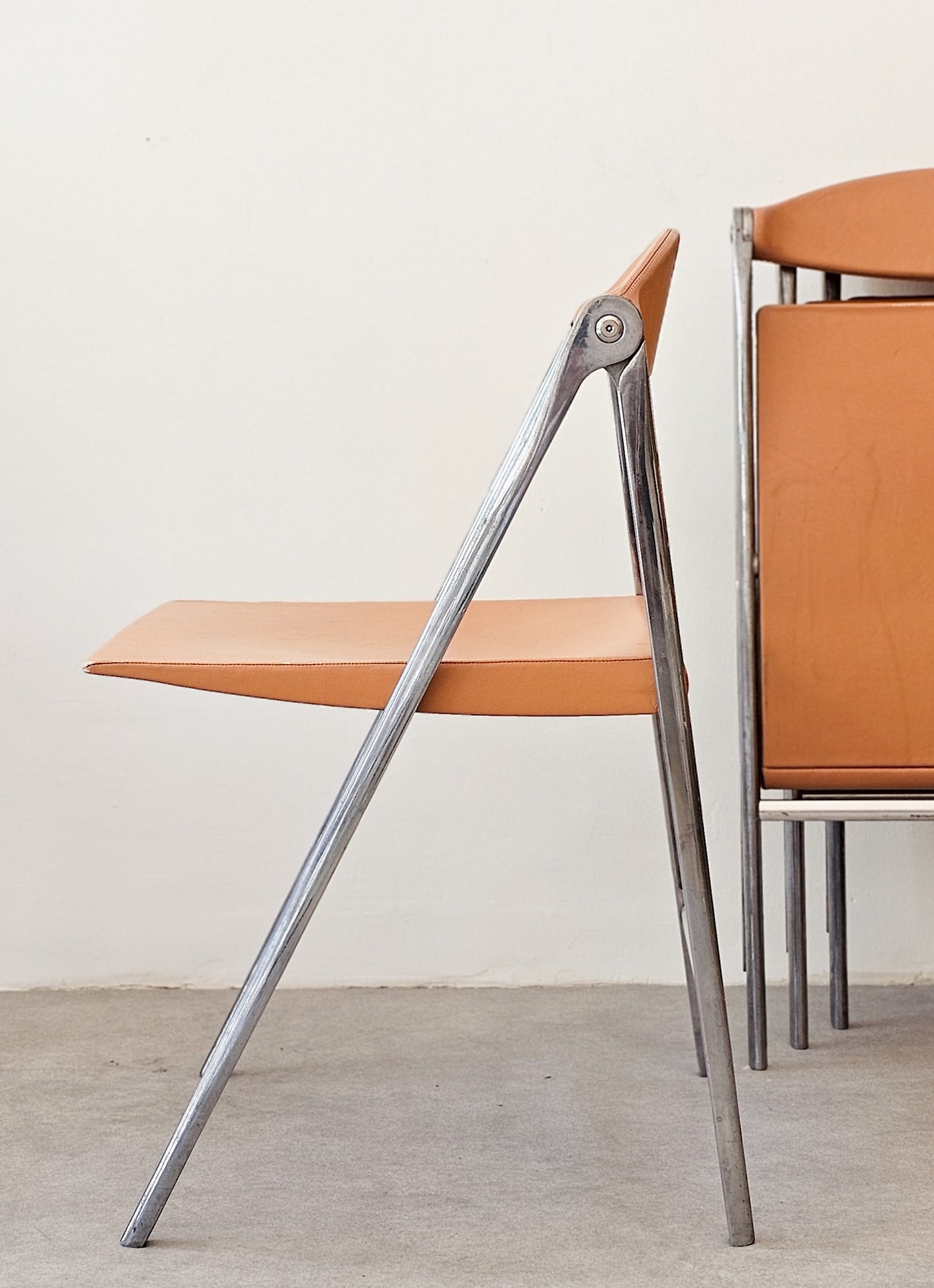 Set of 4 Donald Folding Chairs by Poltrona Frau