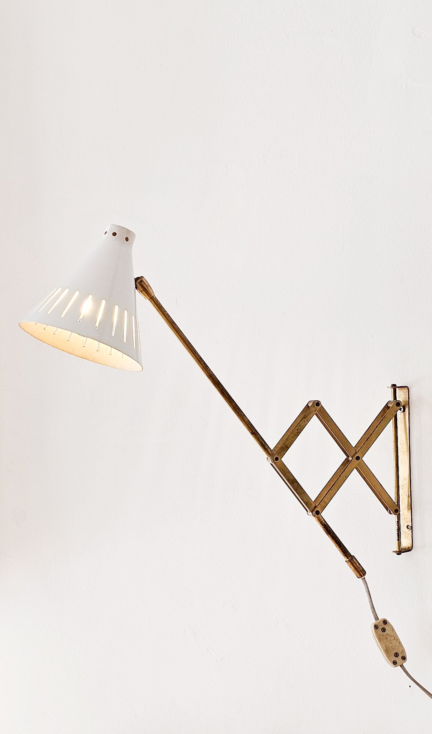 Pair of Scandinavian Modern Brass Wall Lamps by T.H. Valentiner, 1960s