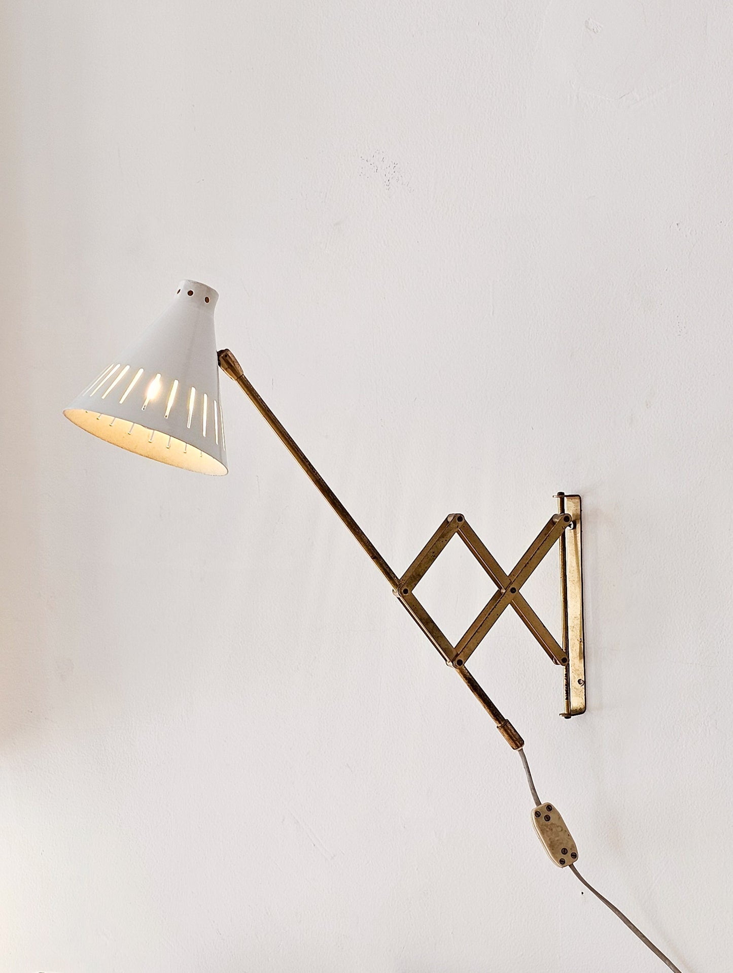 Pair of Scandinavian Modern Brass Wall Lamps by T.H. Valentiner, 1960s