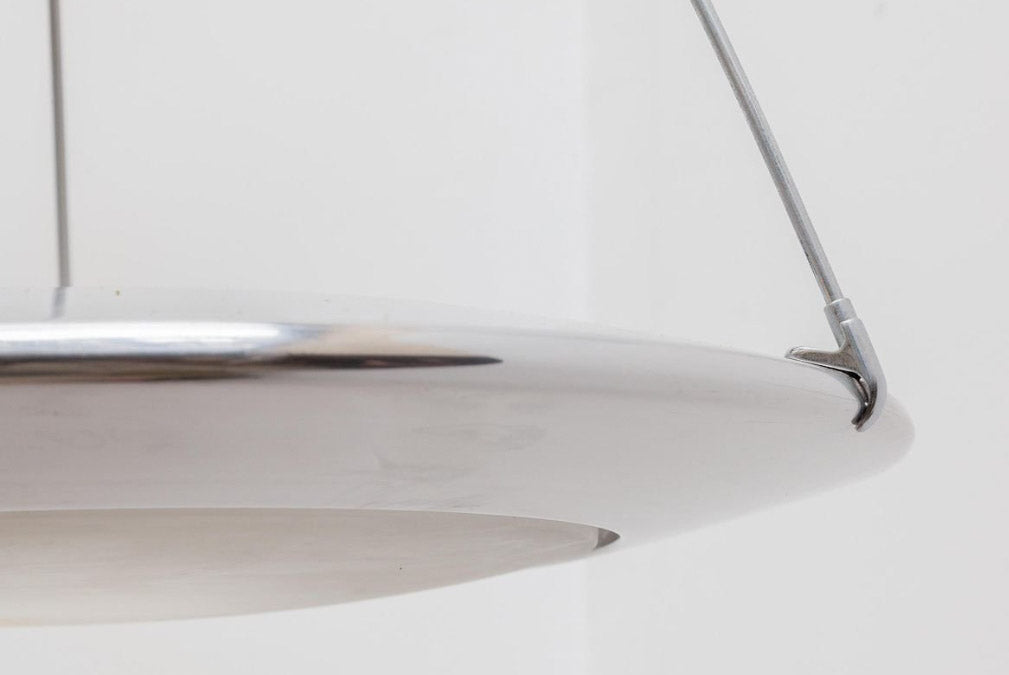 ‘Mira C’ Chrome Disk Pendant Lamp by Ezio Didone for Arteluce, Italy 1970