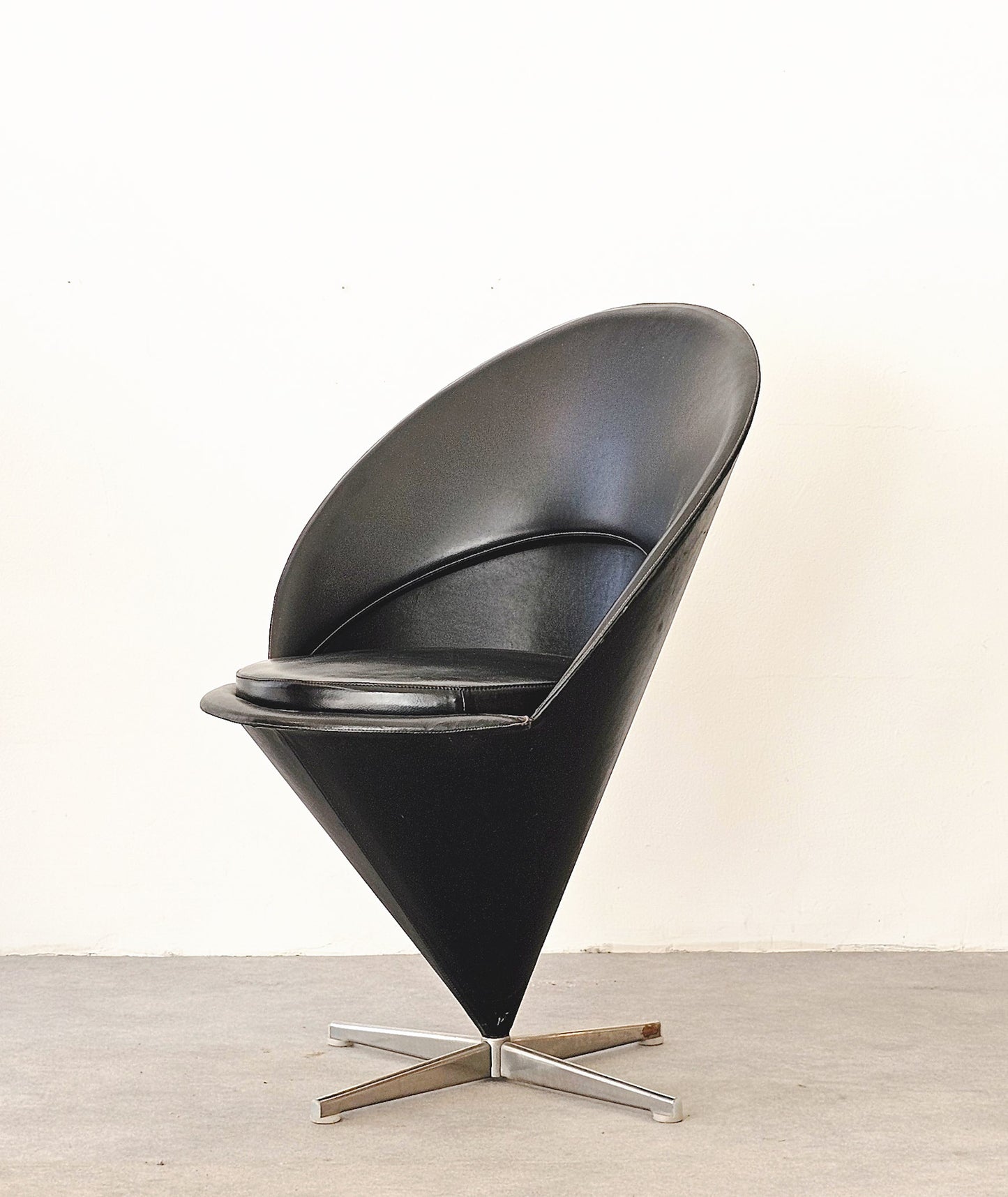 Vintage Black Cone Chair by Verner Panton, 1960s