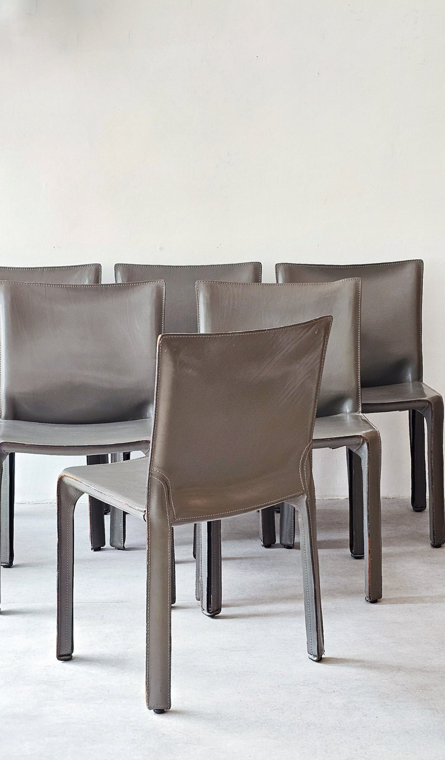Set of 6 Cab 412 Chairs by Mario Bellini for Cassina, Italy, 1977