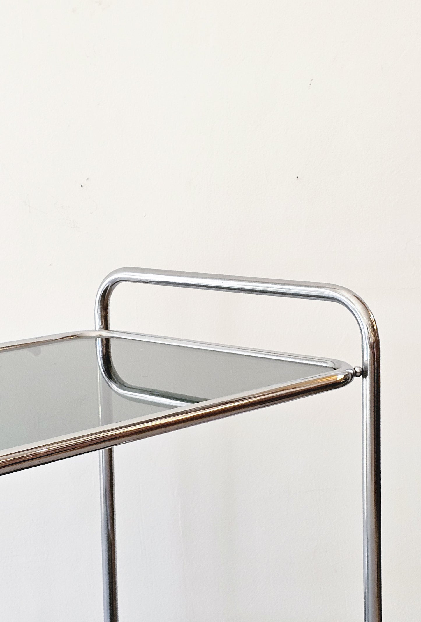 Mid-Century Modern Tubular Chrome Bar Cart