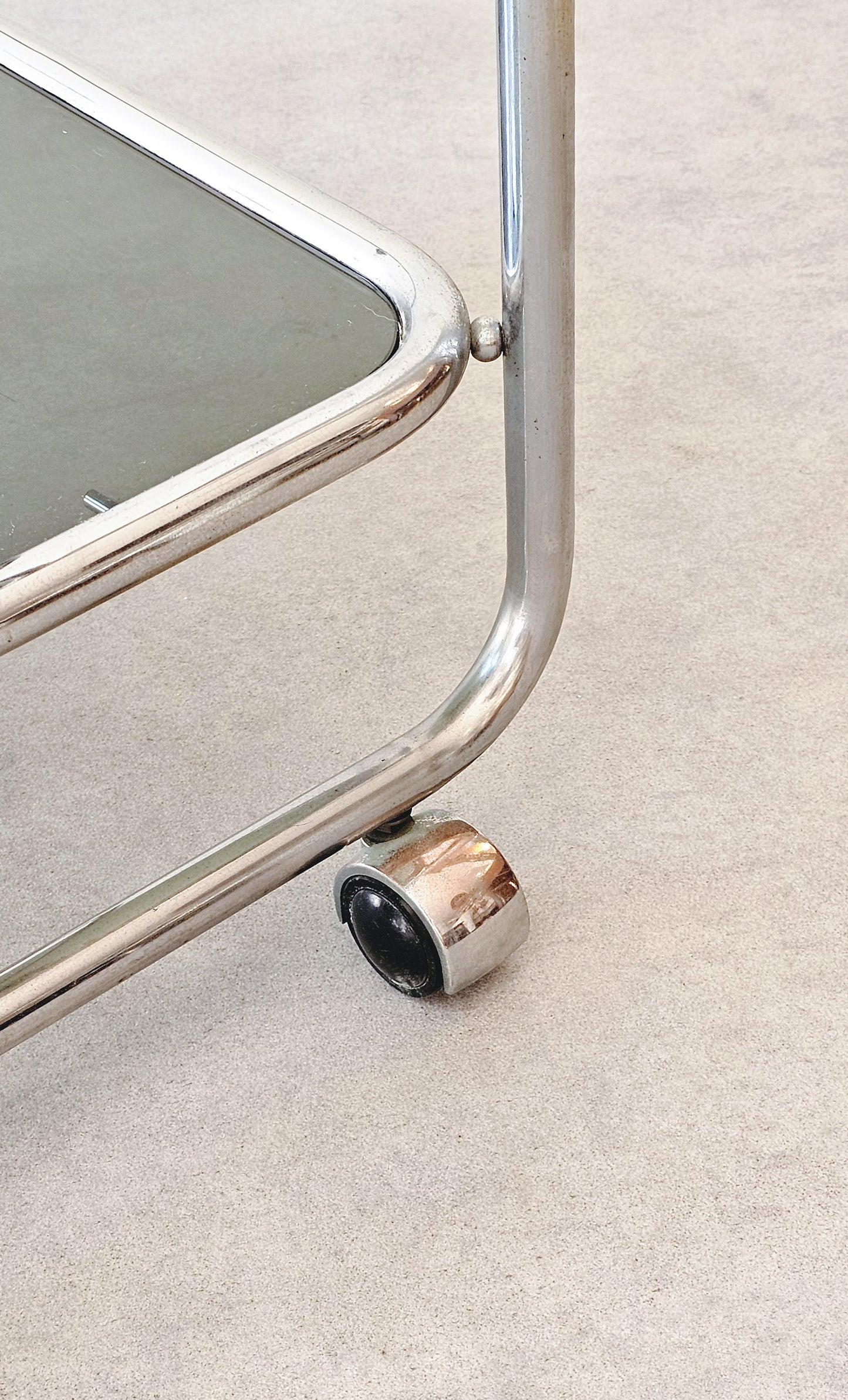 Mid-Century Modern Tubular Chrome Bar Cart