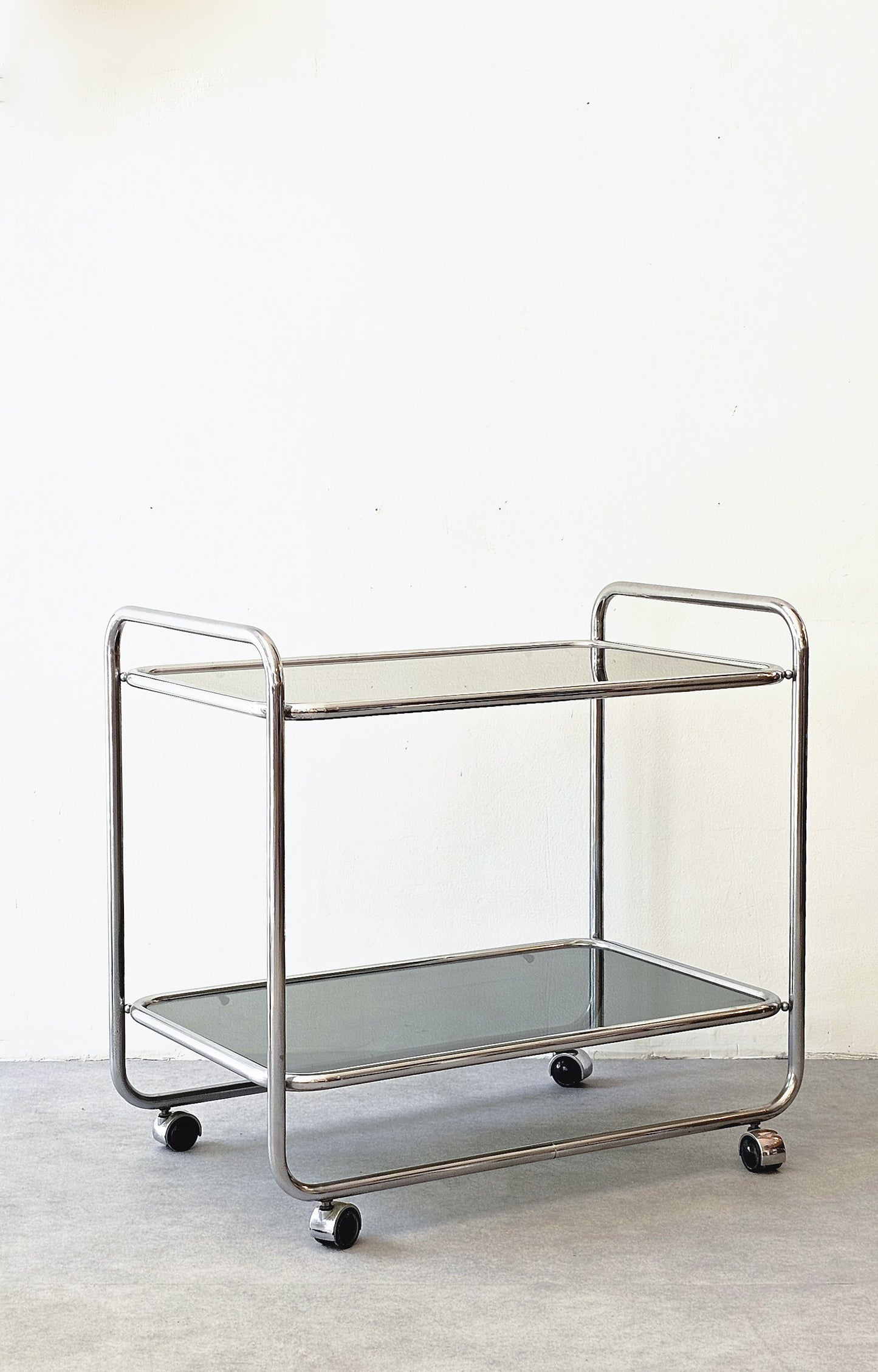 Mid-Century Modern Tubular Chrome Bar Cart