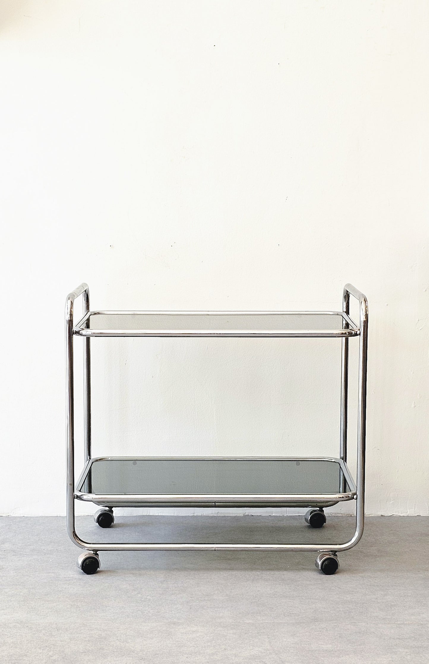 Mid-Century Modern Tubular Chrome Bar Cart