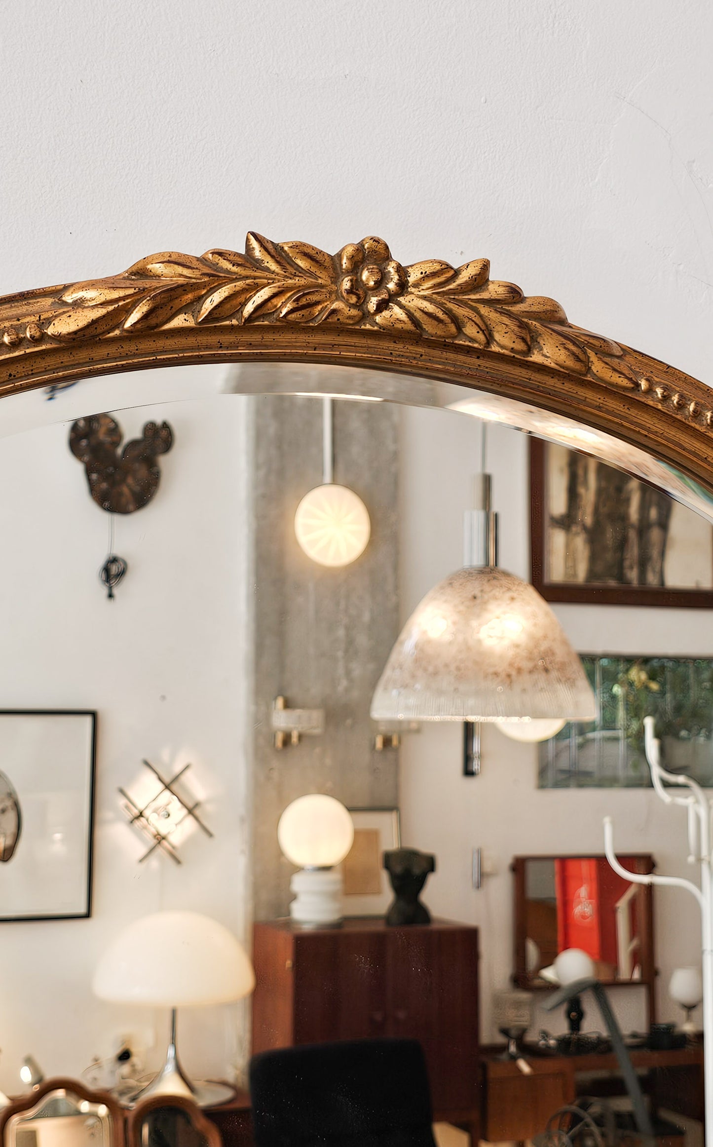 Hollywood Regency Style Gilded Arch Mirror by Deknudt, Belgium, 1970s