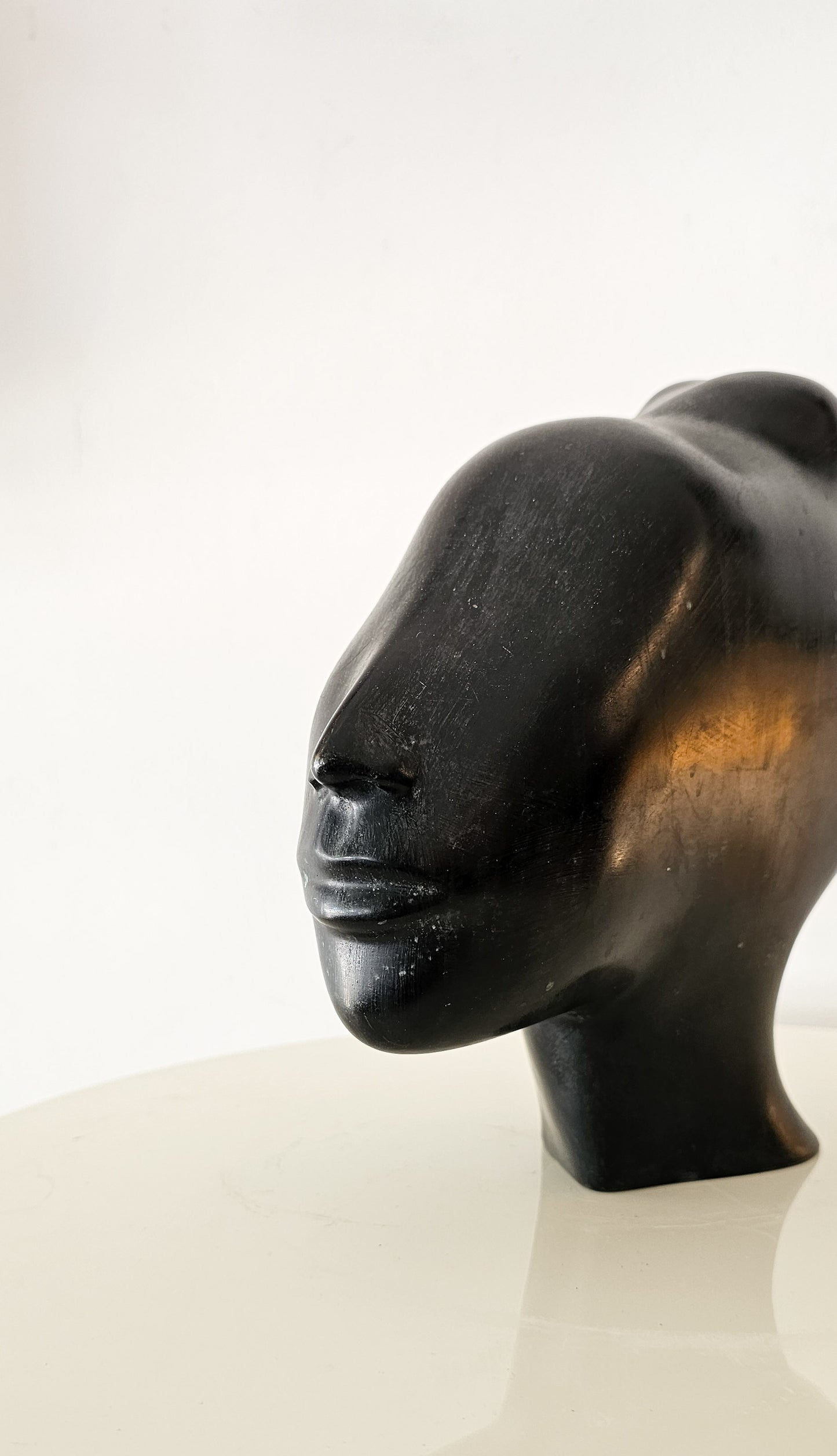 Vintage Bronze Head Sculpture