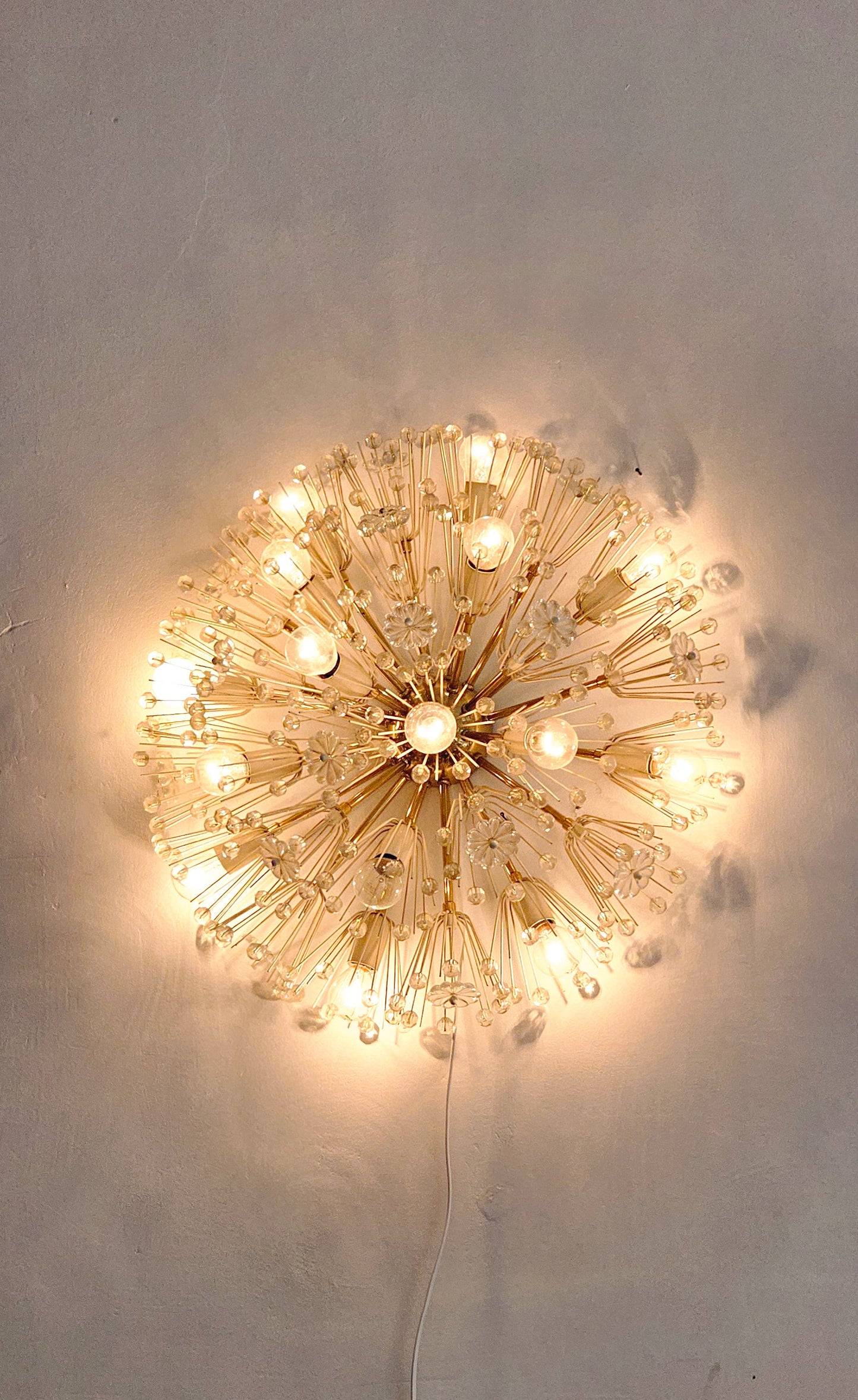 Vintage Brass Starburst Chandelier by Emil Stejnar for Rupert Nikoll, Austria, 1960s