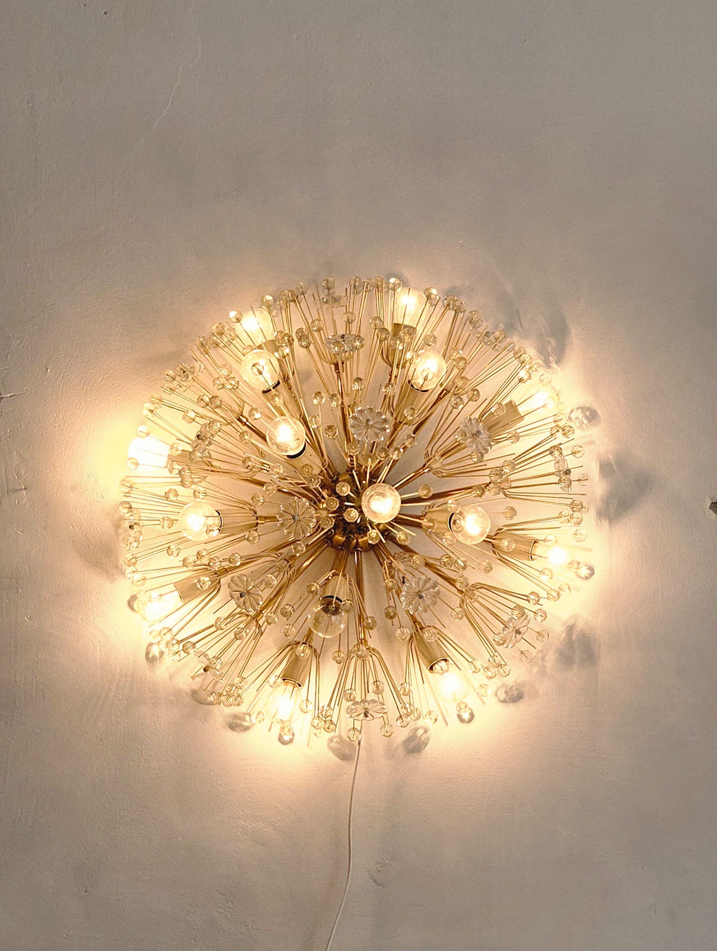 Vintage Brass Starburst Chandelier by Emil Stejnar for Rupert Nikoll, Austria, 1960s