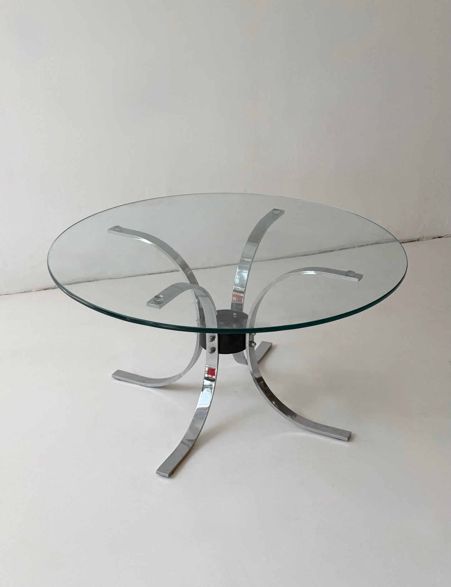 Vintage Italian Chrome Coffee Table, 1970s