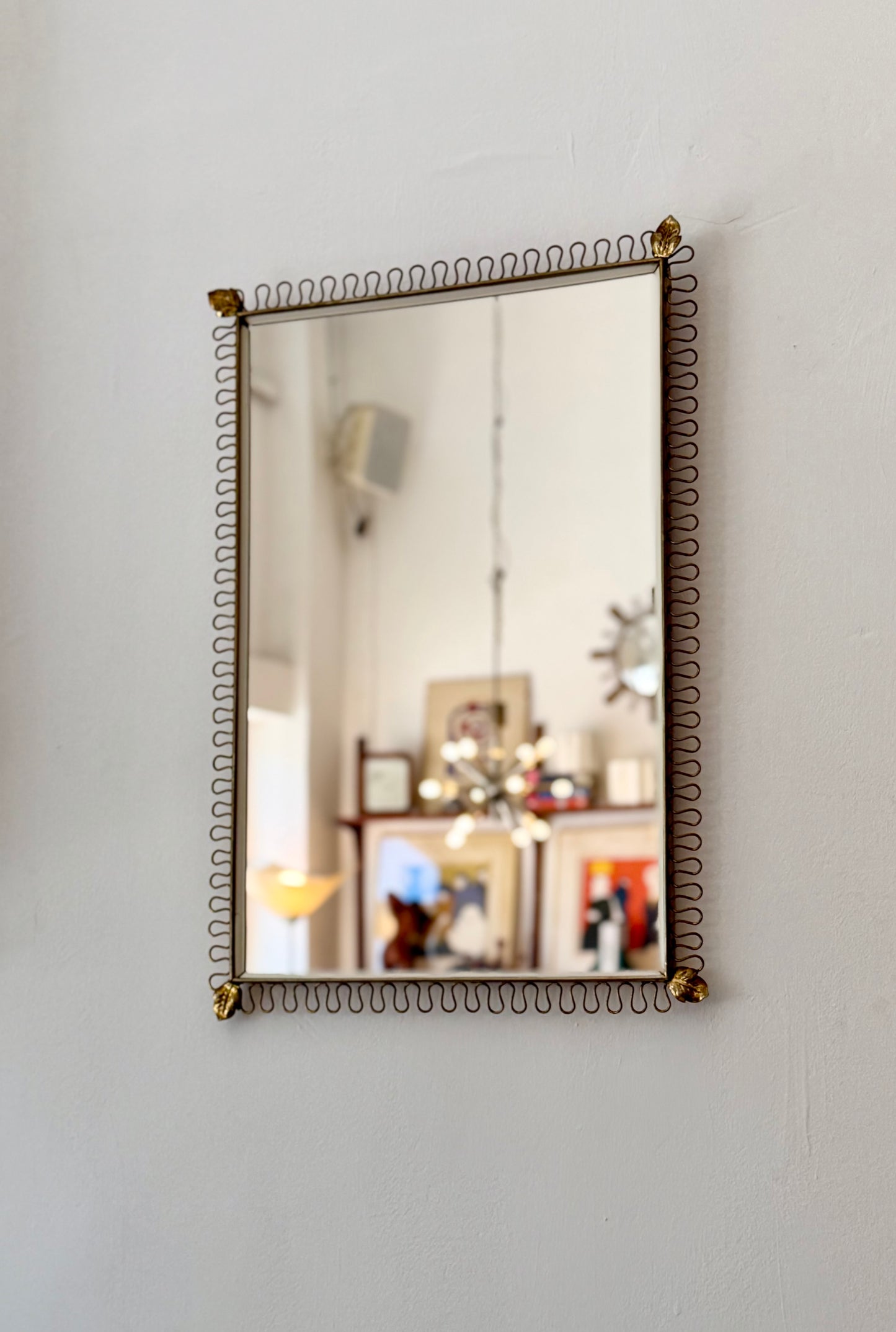 Belgian Wall Mirror in the Style of Josef Frank, 1970s