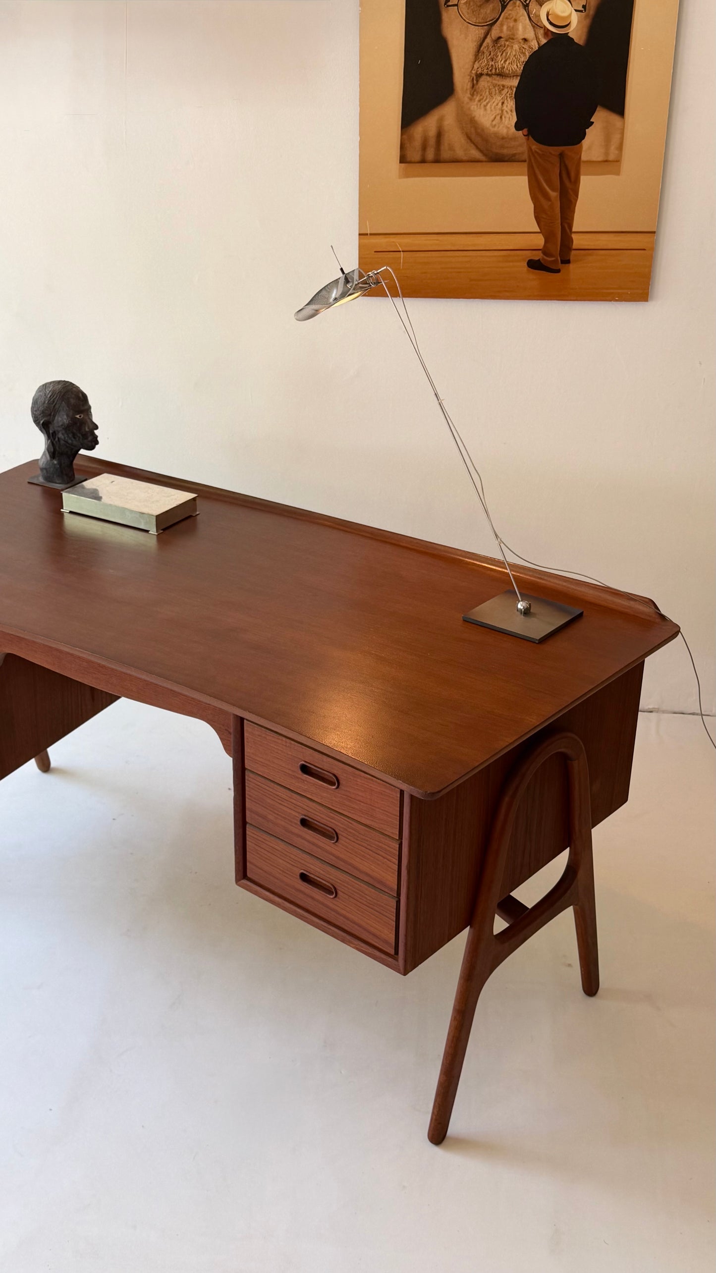 Svend Aage Madsen Teak Executive Desk for Sigurd Hansen, Denmark, 1960s