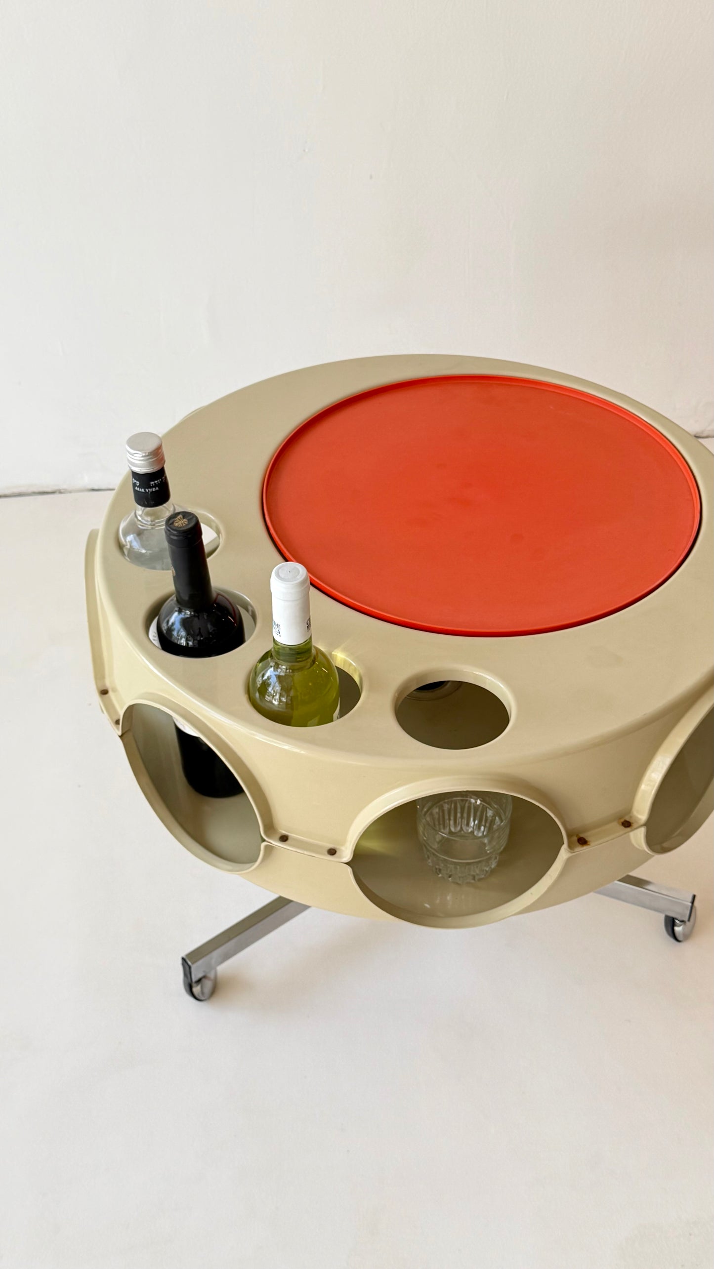 Space age rotobar bar cart by Curver, Netherlands.