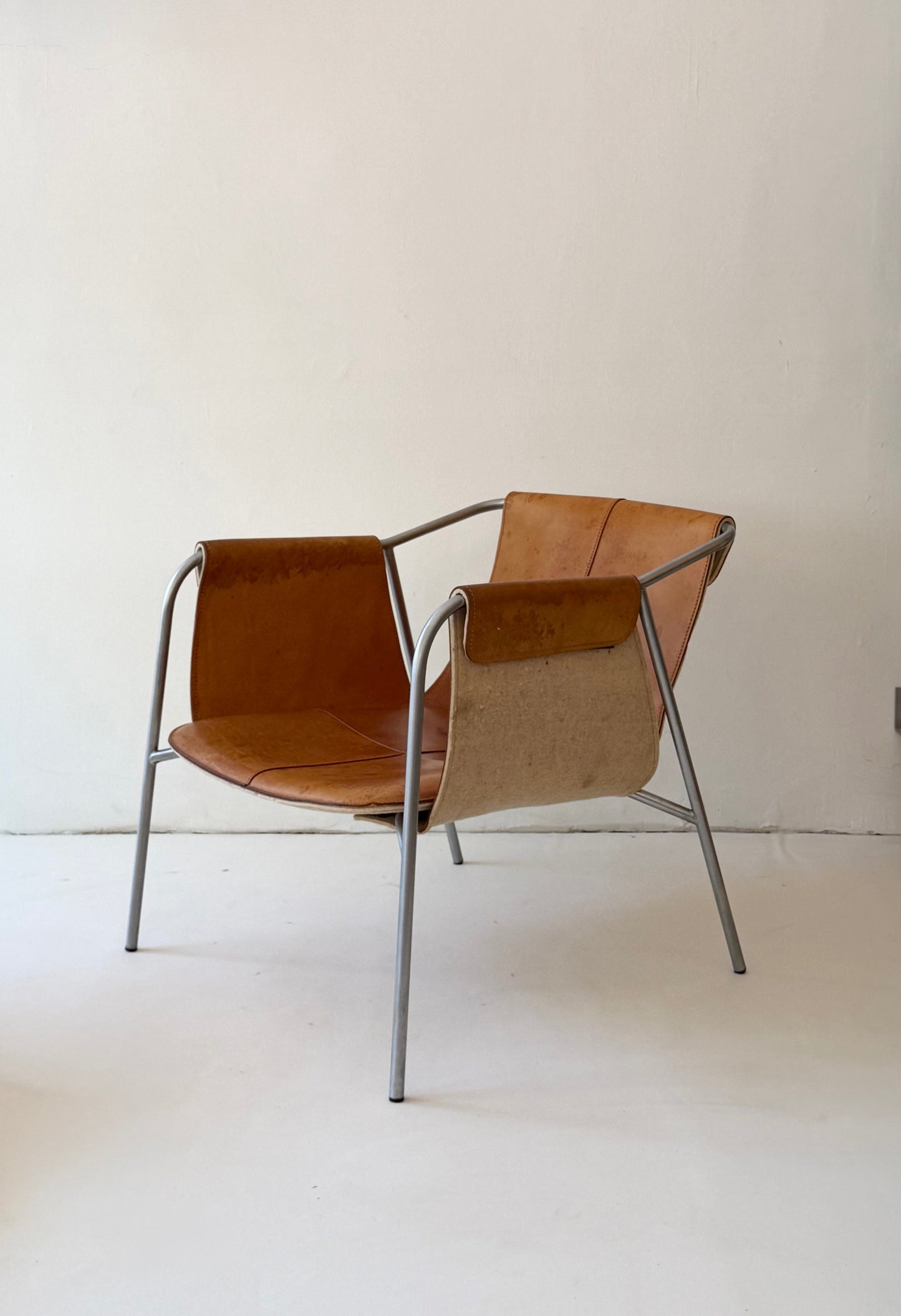 Pair of Fasem Leather Lounge Chairs, Italy