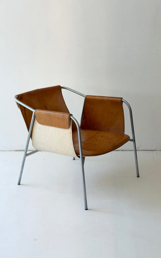 Pair of Fasem Leather Lounge Chairs, Italy