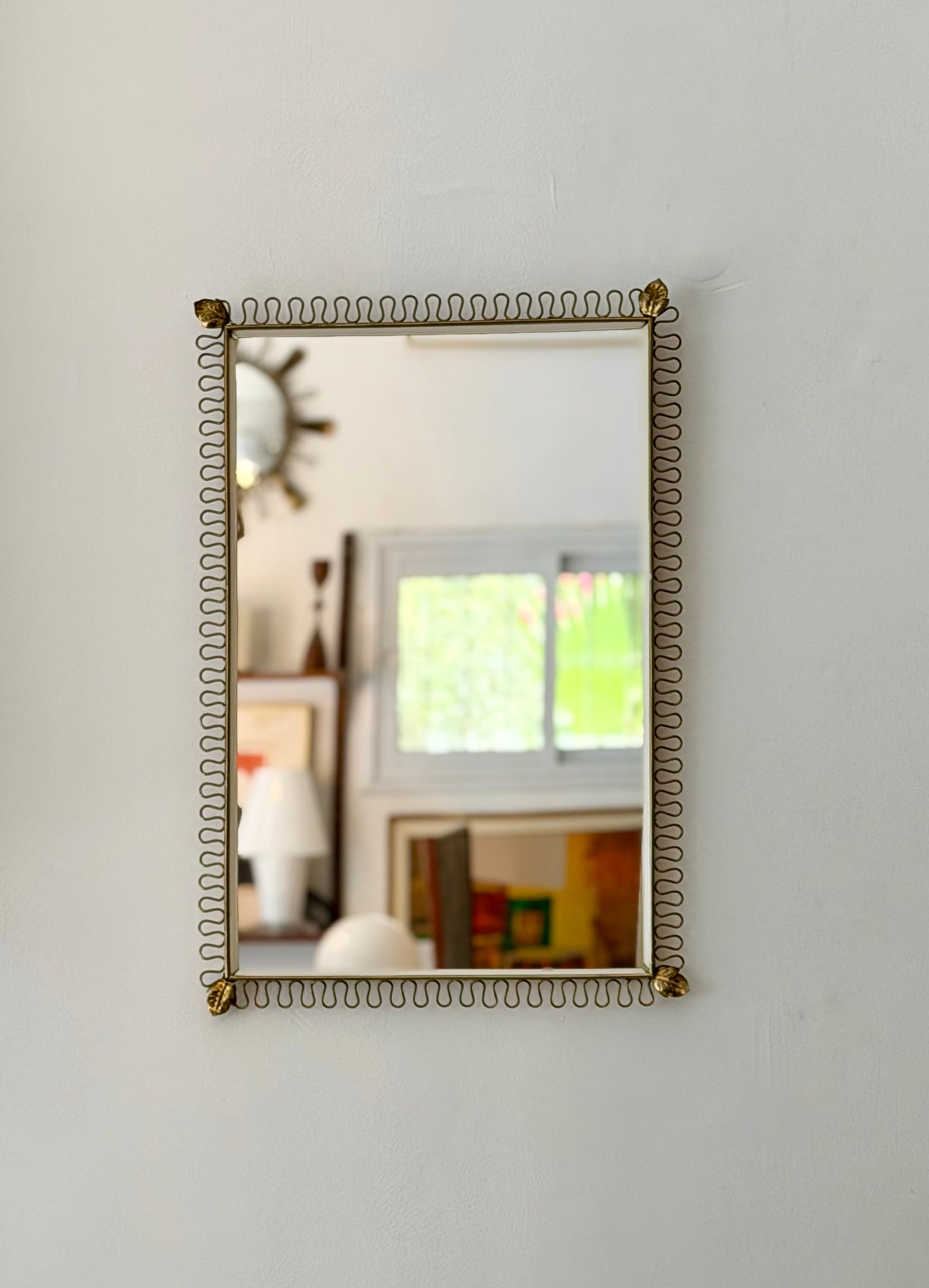 Belgian Wall Mirror in the Style of Josef Frank, 1970s