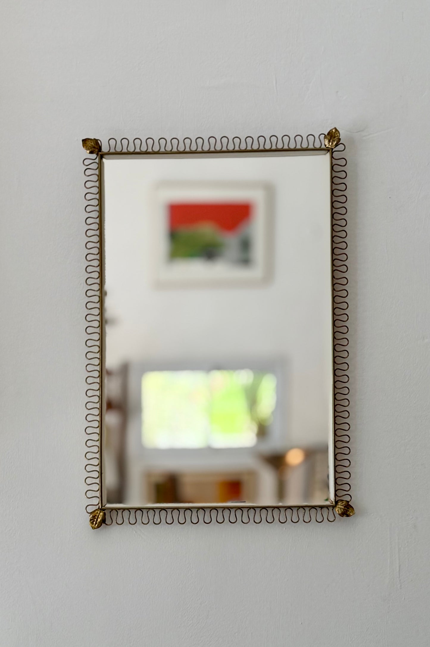 Belgian Wall Mirror in the Style of Josef Frank, 1970s