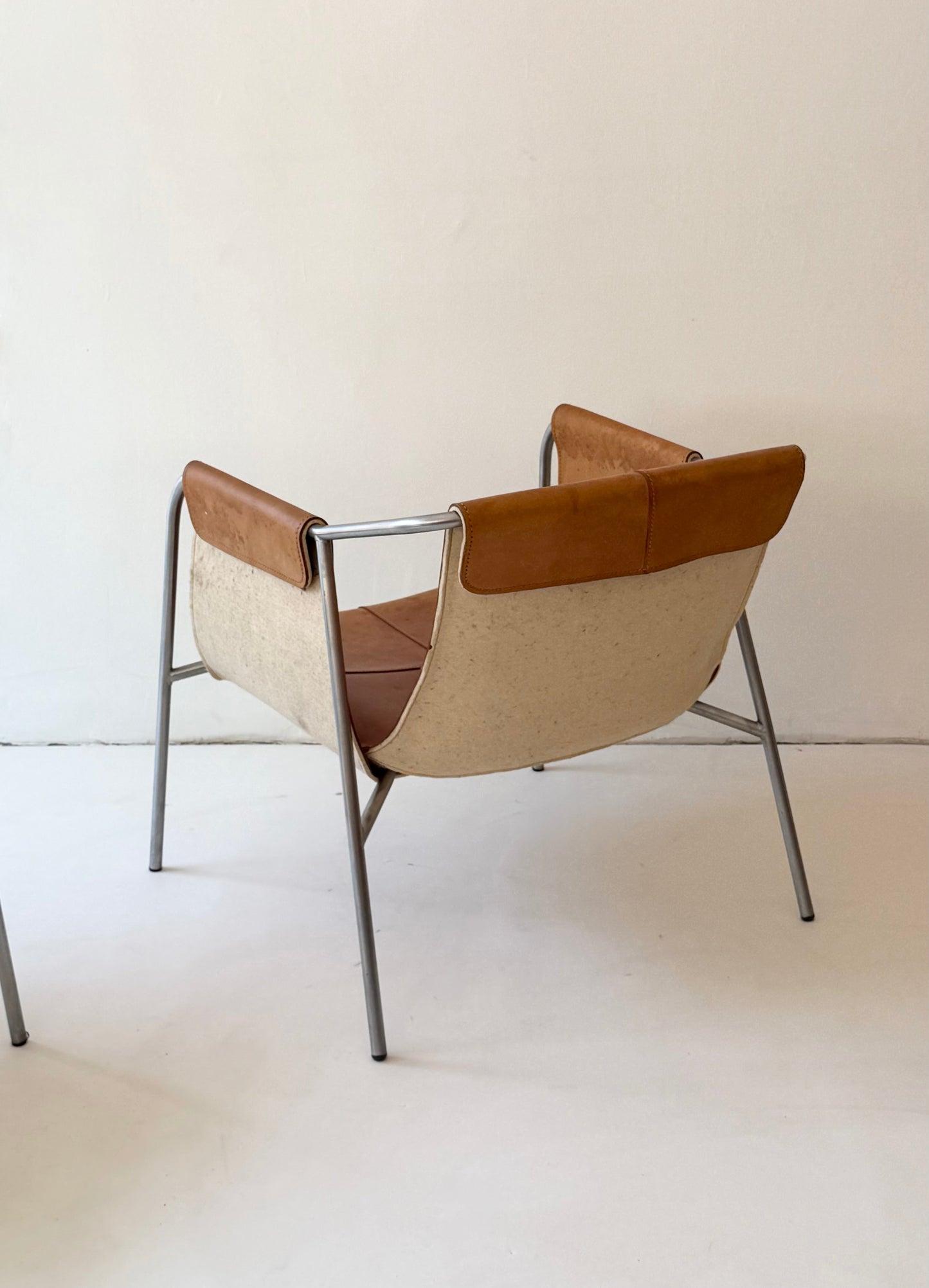 Pair of Fasem Leather Lounge Chairs, Italy
