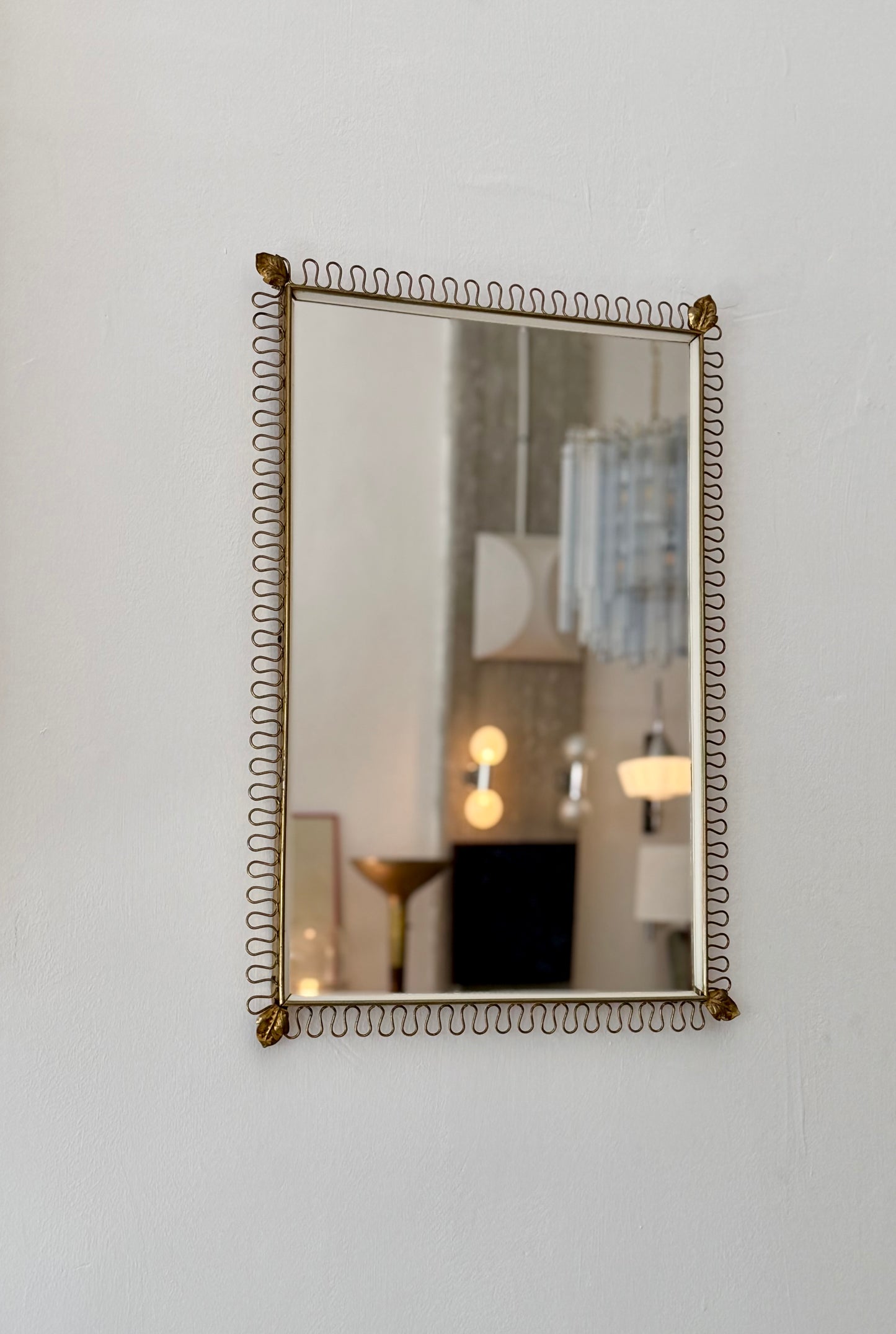 Belgian Wall Mirror in the Style of Josef Frank, 1970s