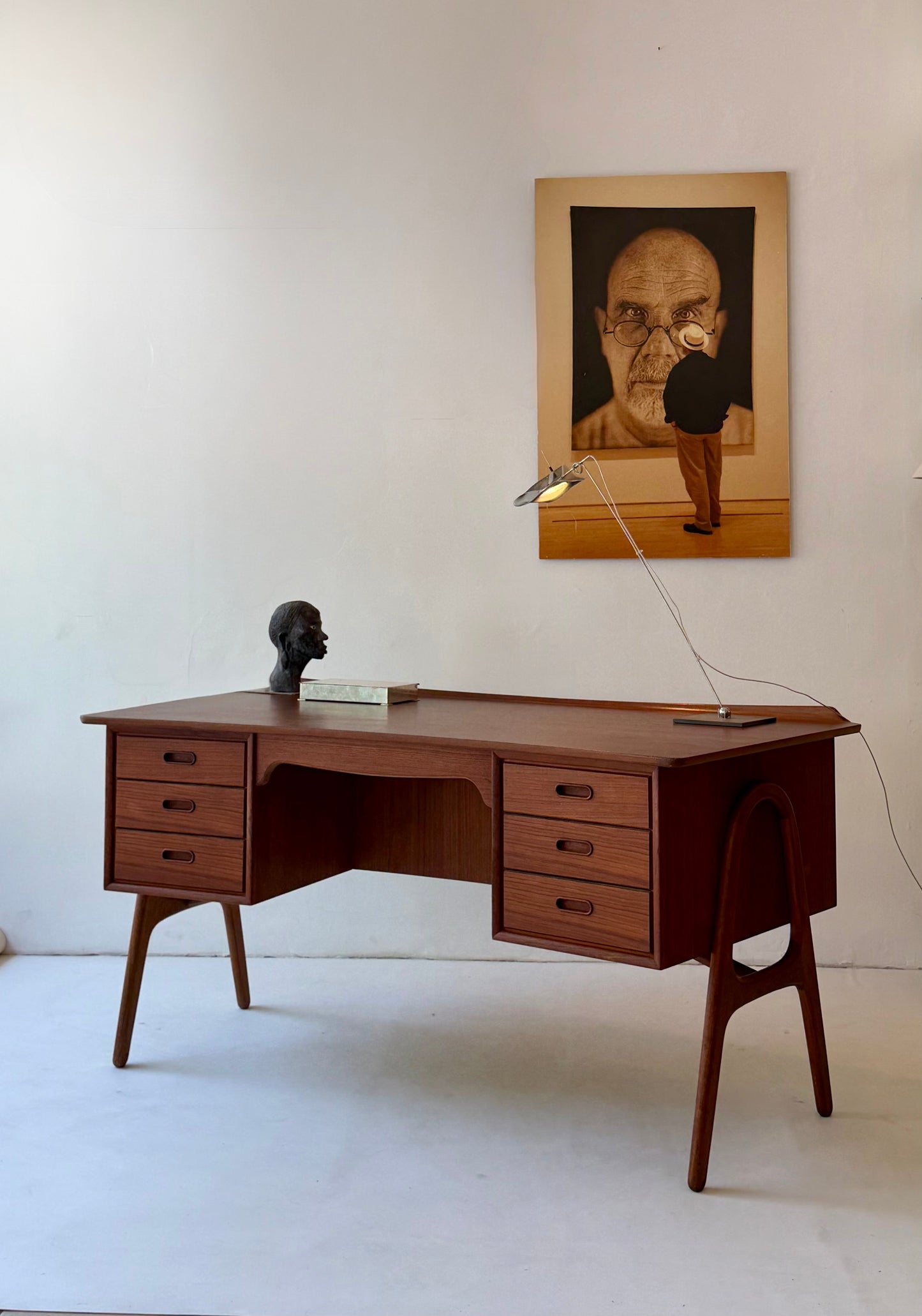Svend Aage Madsen Teak Executive Desk for Sigurd Hansen, Denmark, 1960s