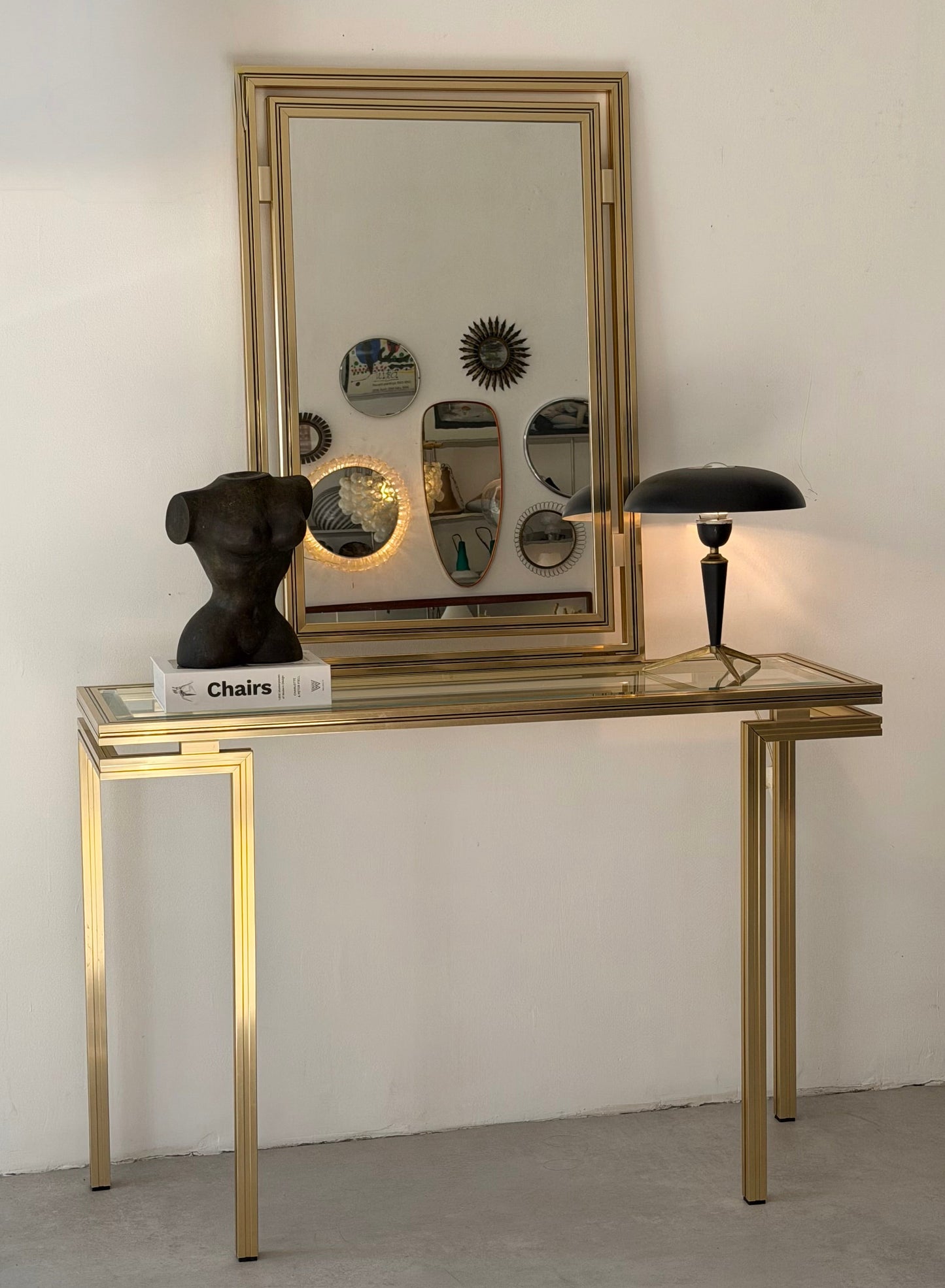 Console Table and Mirror by Pierre Vandel, Paris, 1970s