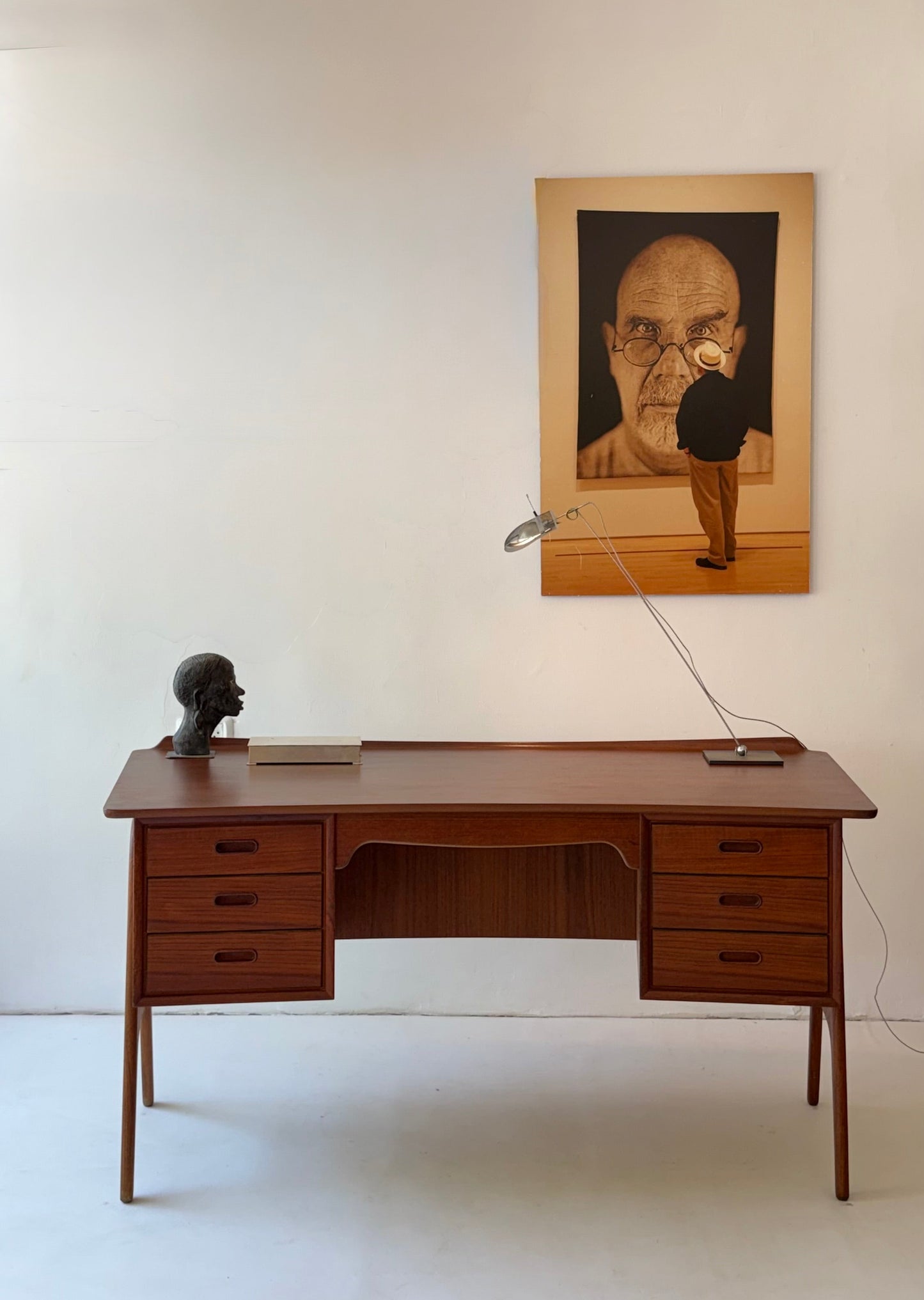 Svend Aage Madsen Teak Executive Desk for Sigurd Hansen, Denmark, 1960s