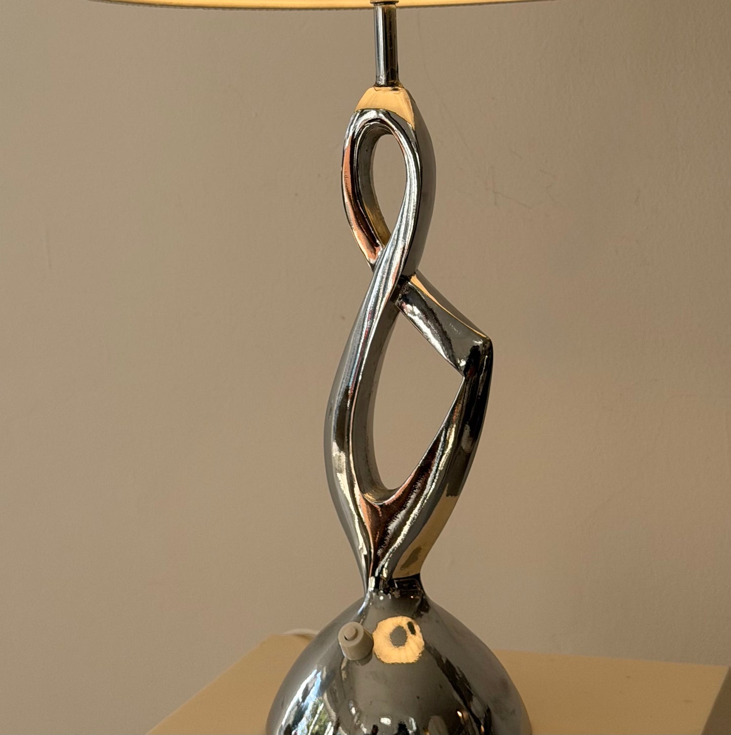 Sculptural Chrome Table Lamp, France, 1970s