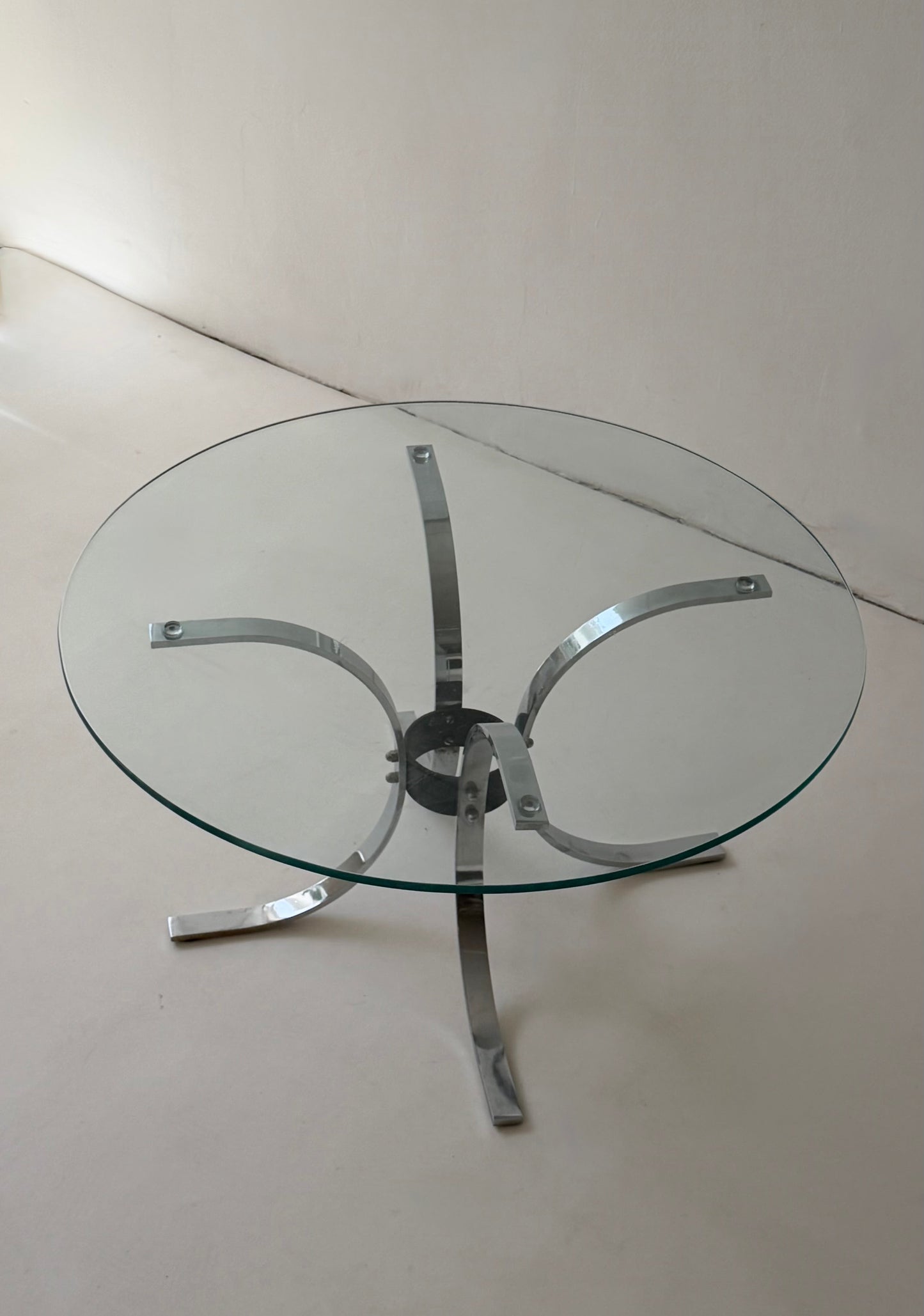 Vintage Italian Chrome Coffee Table, 1970s