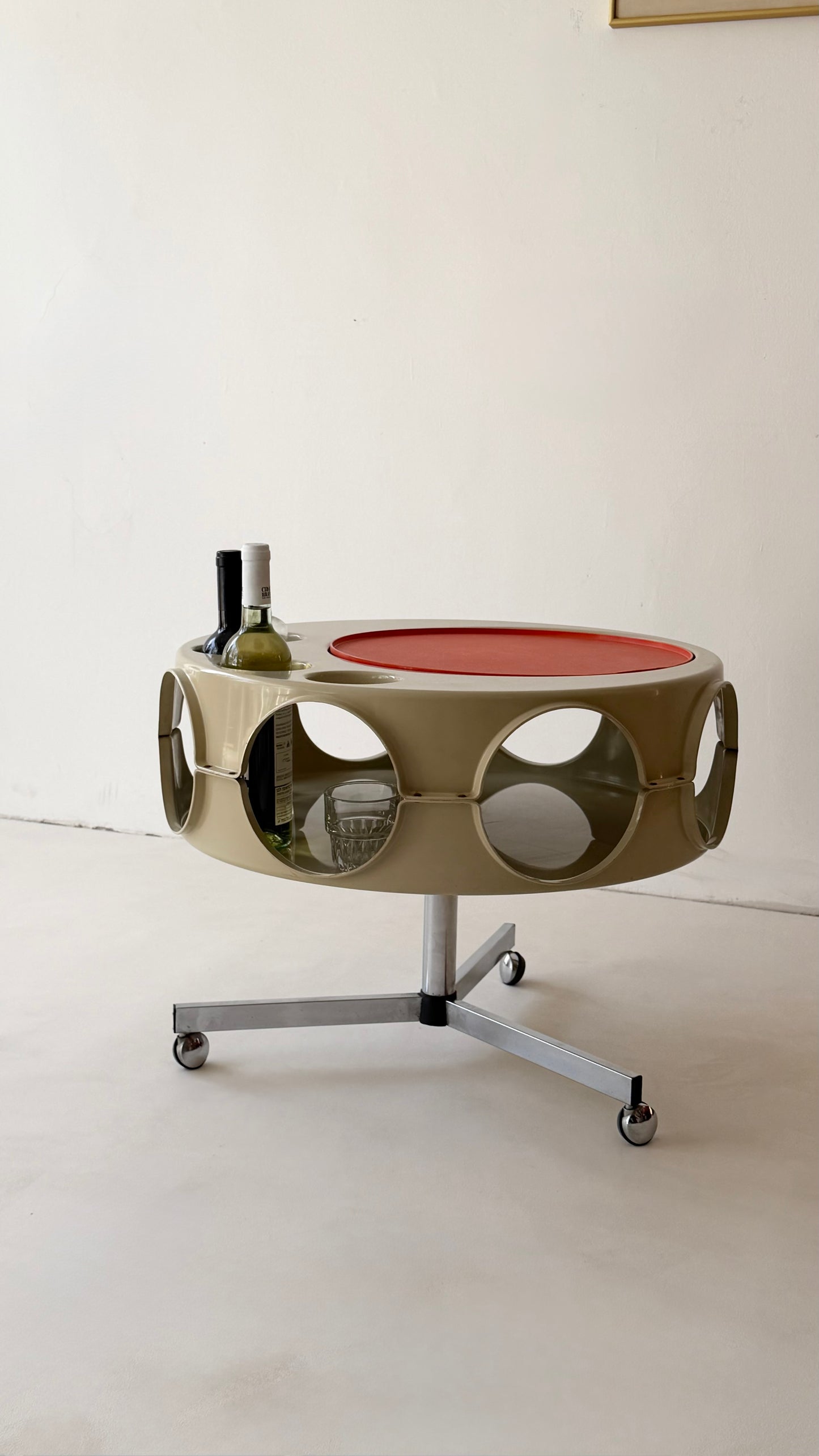 Space age rotobar bar cart by Curver, Netherlands.