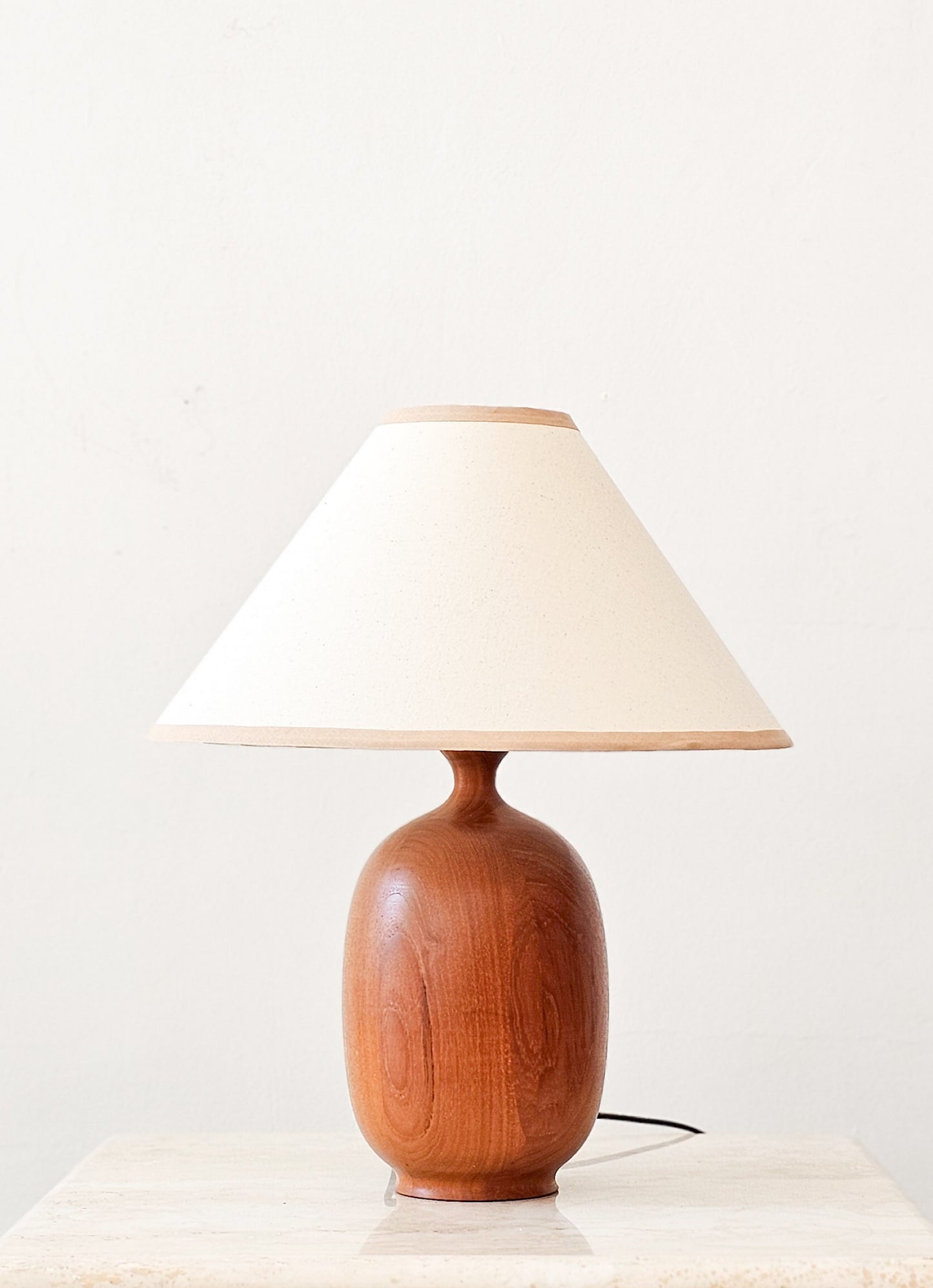 Teak Carved Table Lamp by Dyrlund, Denmark
