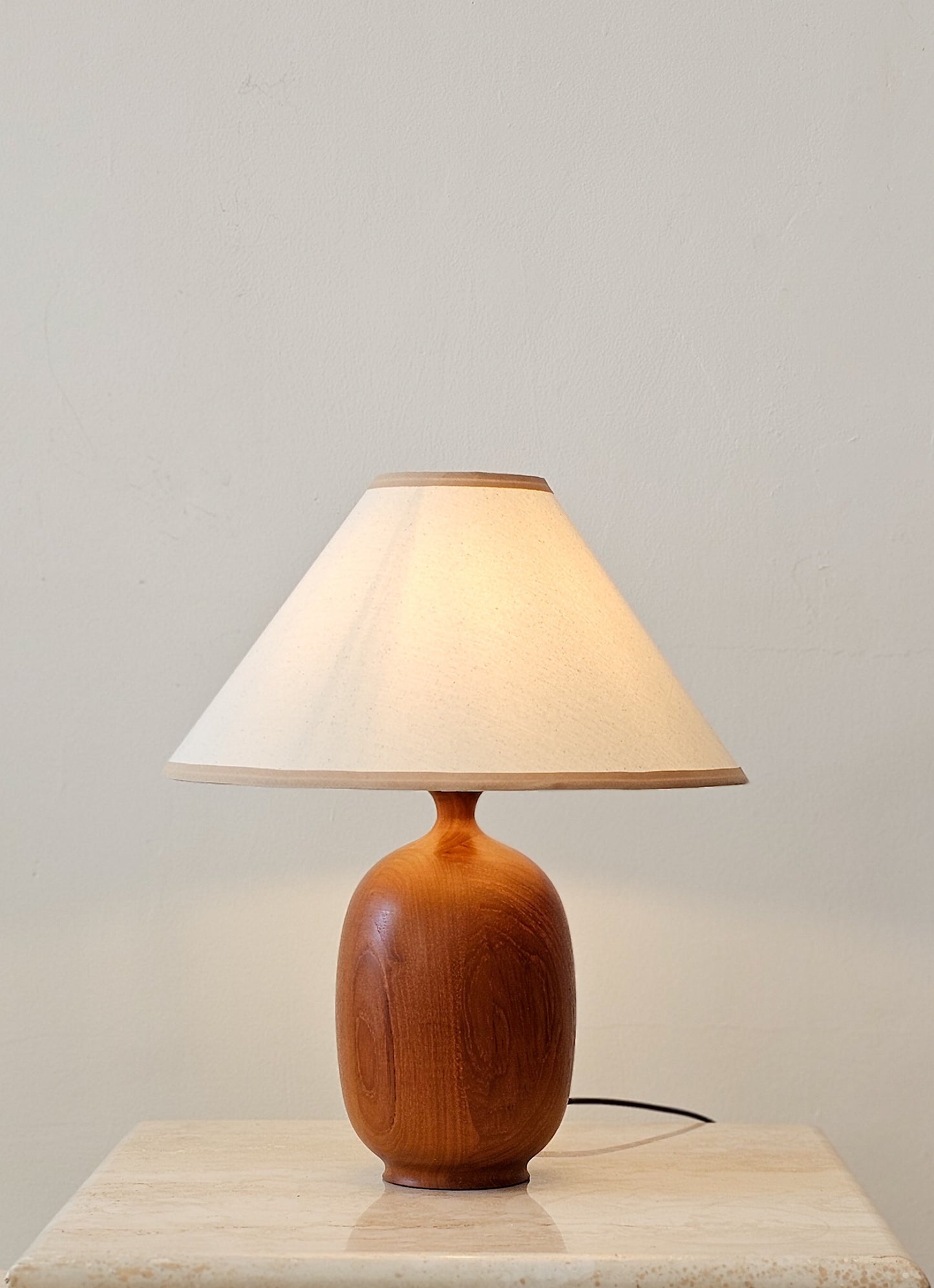 Teak Carved Table Lamp by Dyrlund, Denmark