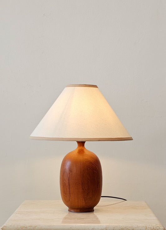 Teak Carved Table Lamp by Dyrlund, Denmark