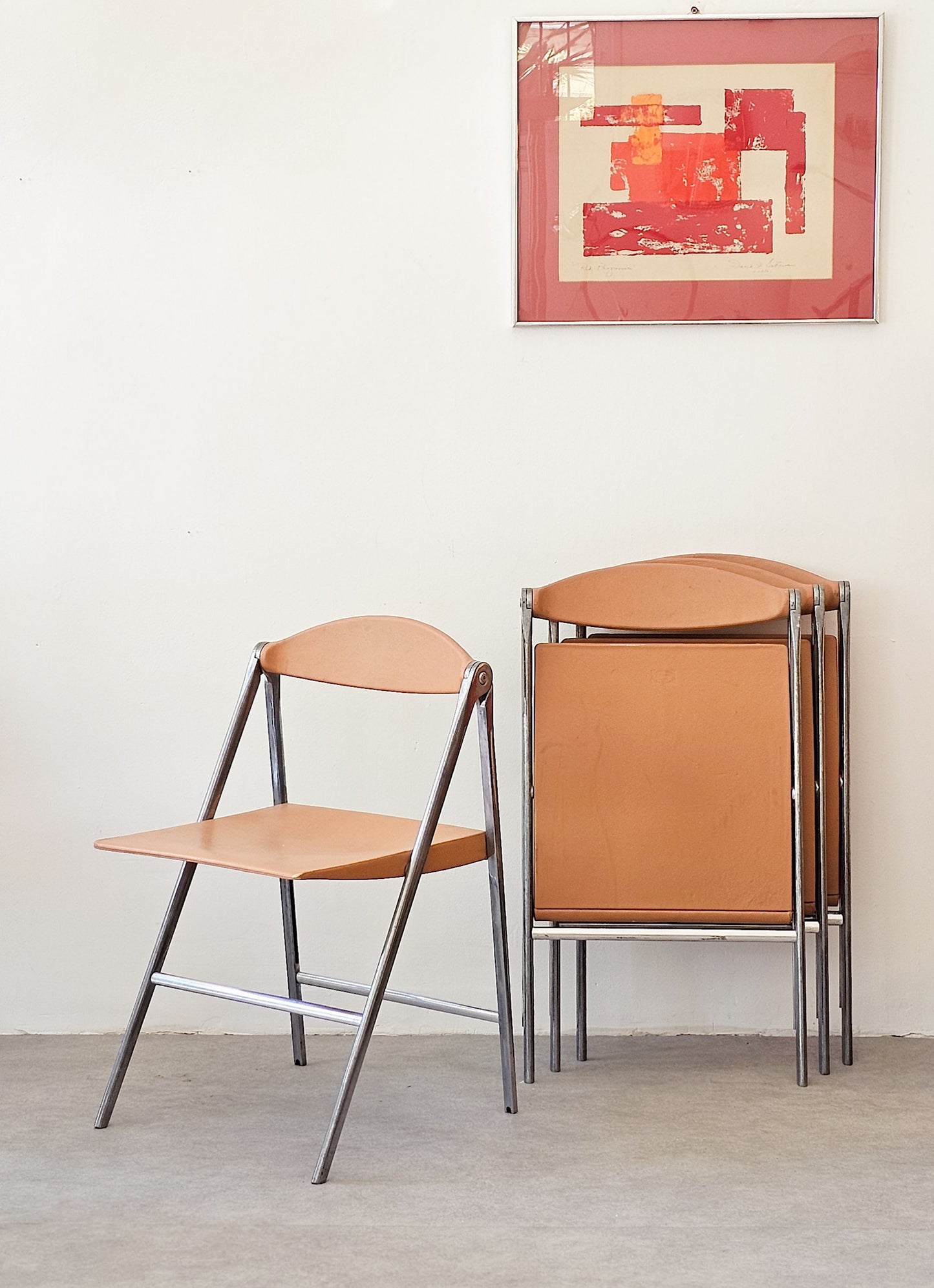 Set of 4 Donald Folding Chairs by Poltrona Frau