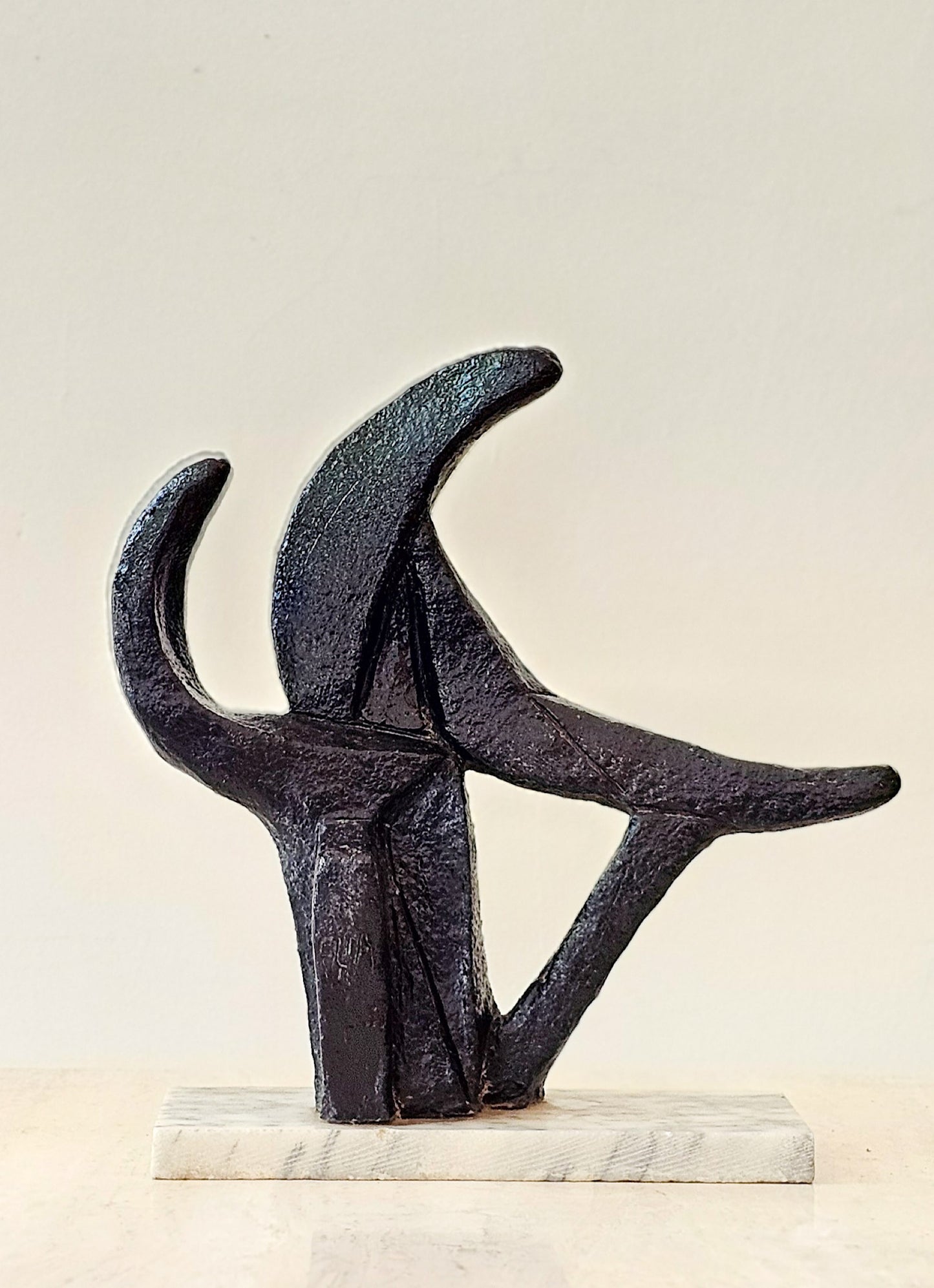 Abstract Ceramic Sculpture on Marble