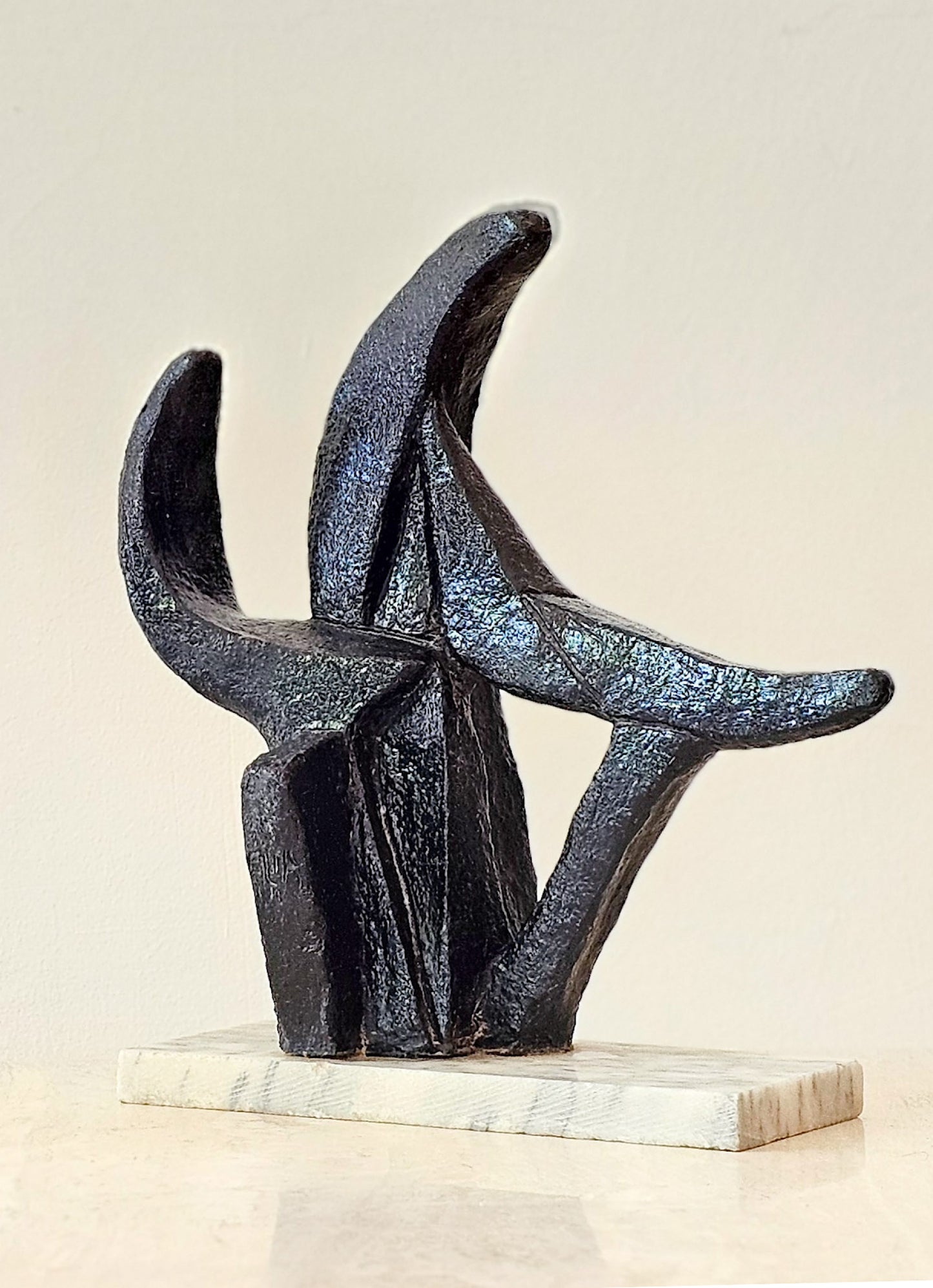 Abstract Ceramic Sculpture on Marble