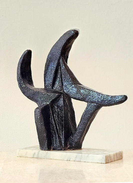 Abstract Ceramic Sculpture on Marble