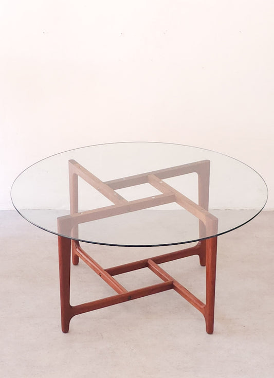 Mid-Century Danish Round Coffee Table by Heltborg Møbler