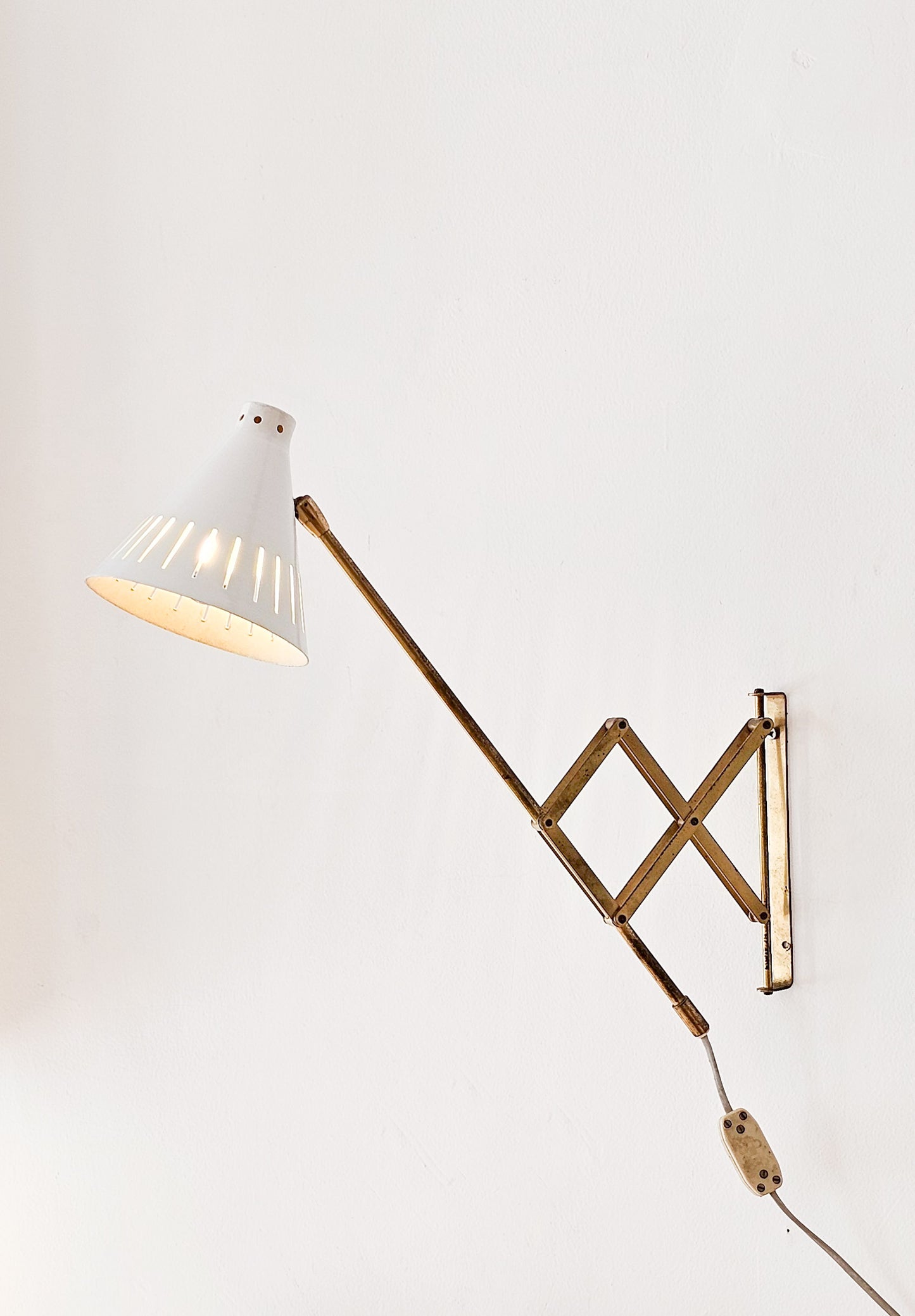 Pair of Scandinavian Modern Brass Wall Lamps by T.H. Valentiner, 1960s