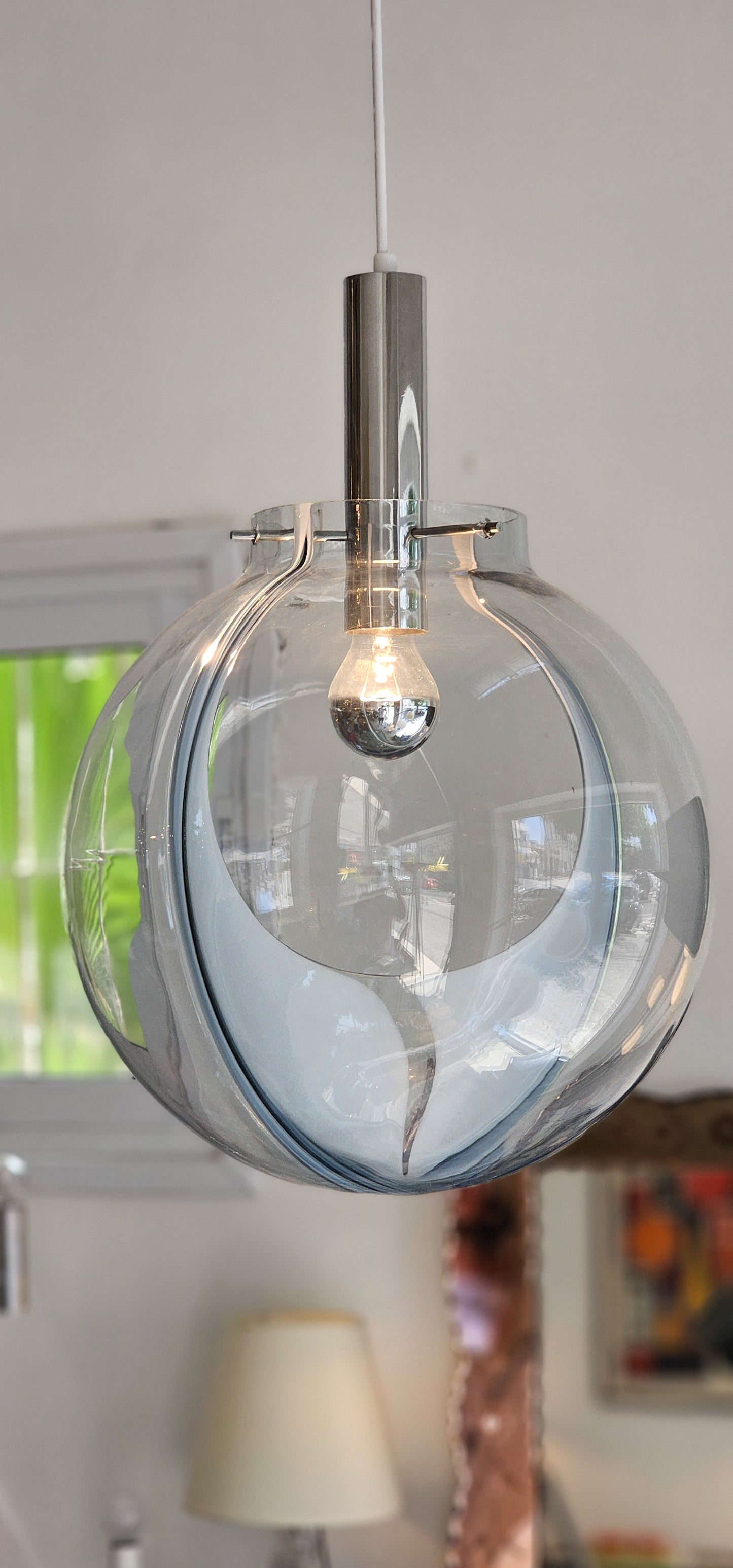 ‘Membrane’ Murano Glass Pendant by Toni Zuccheri for Venini, Italy, 1970s