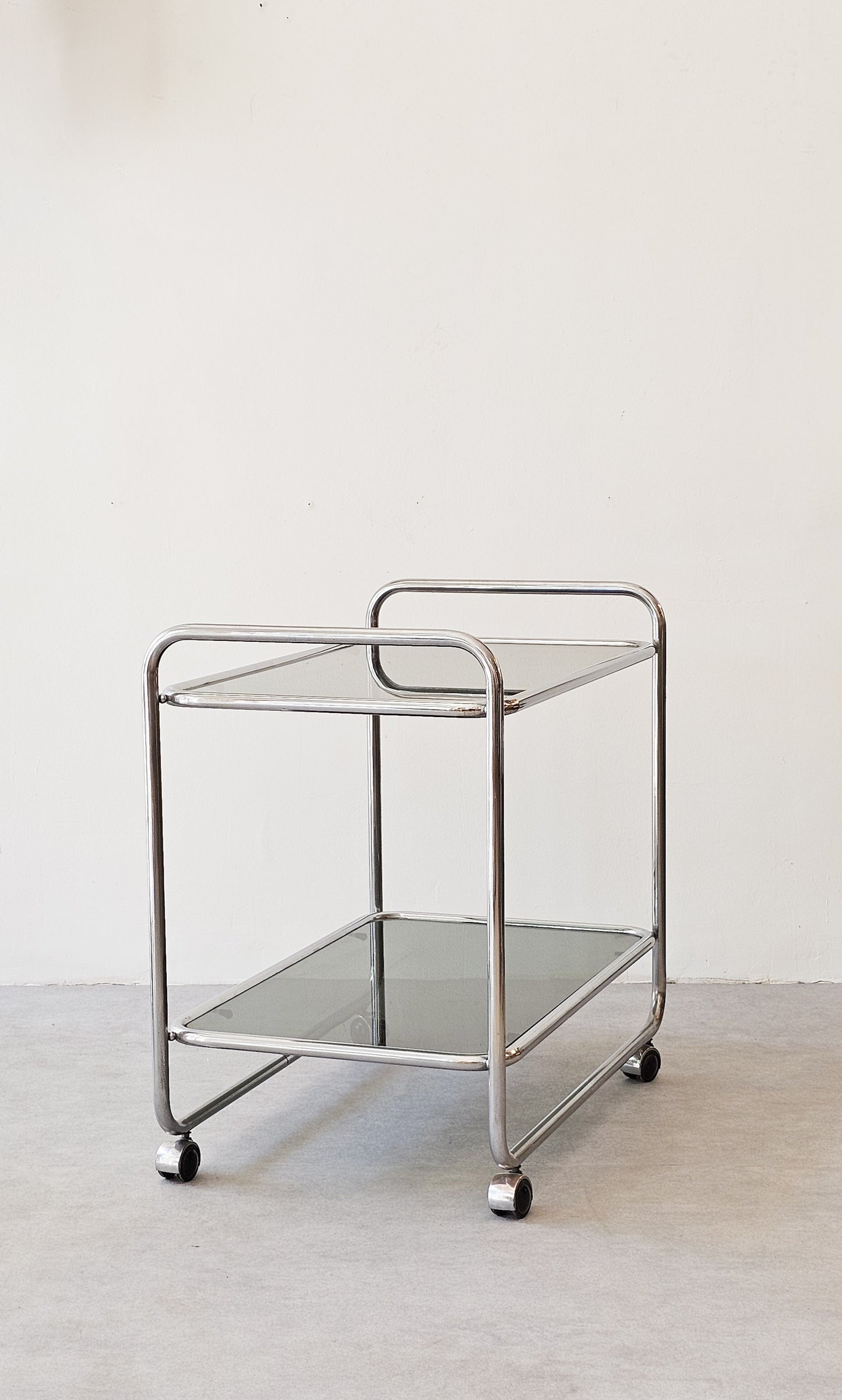 Mid-Century Modern Tubular Chrome Bar Cart