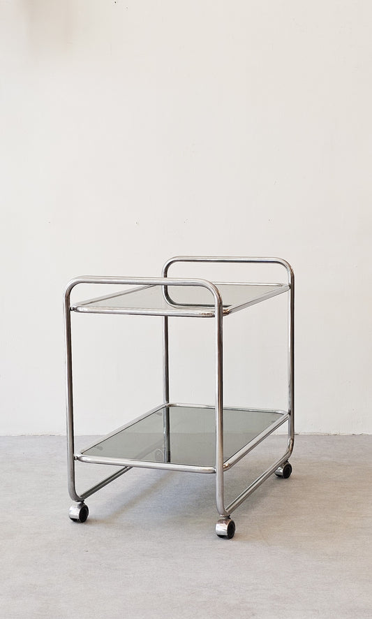Mid-Century Modern Tubular Chrome Bar Cart