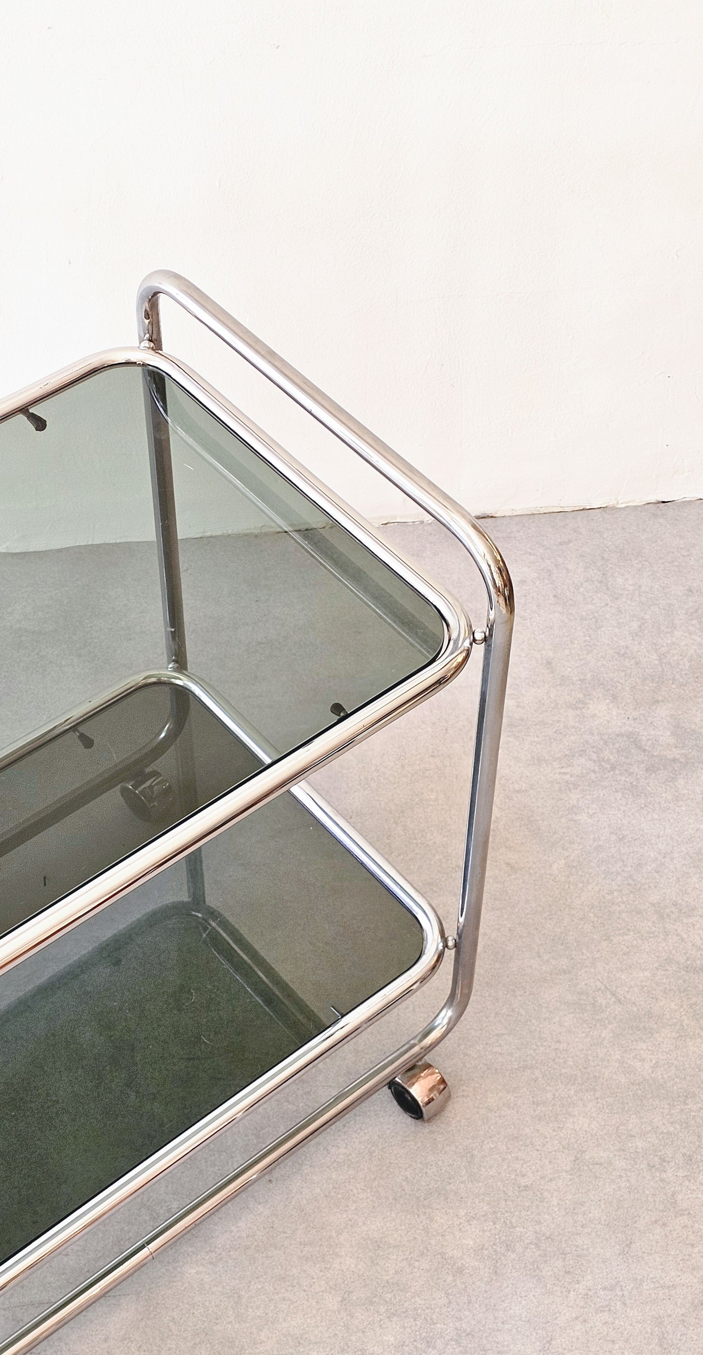 Mid-Century Modern Tubular Chrome Bar Cart