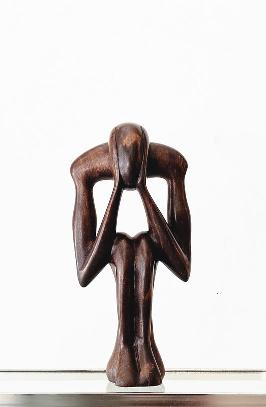 Vintage Hand-Carved African Wooden Sculpture
