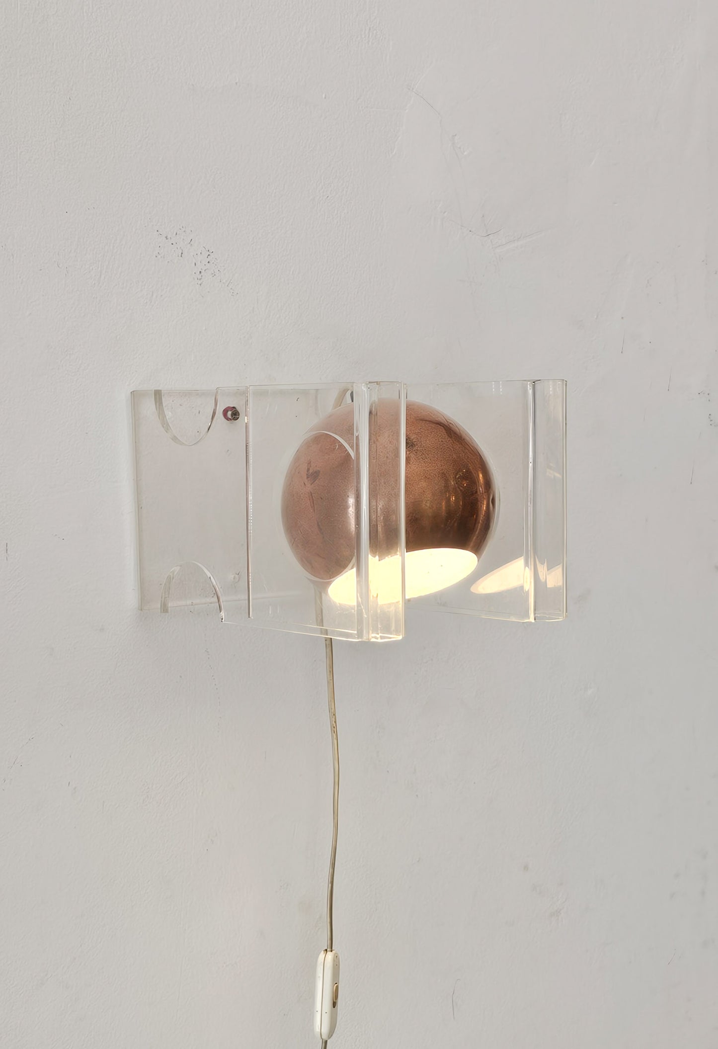 1970s Space Age Lucite and Copper Lamp